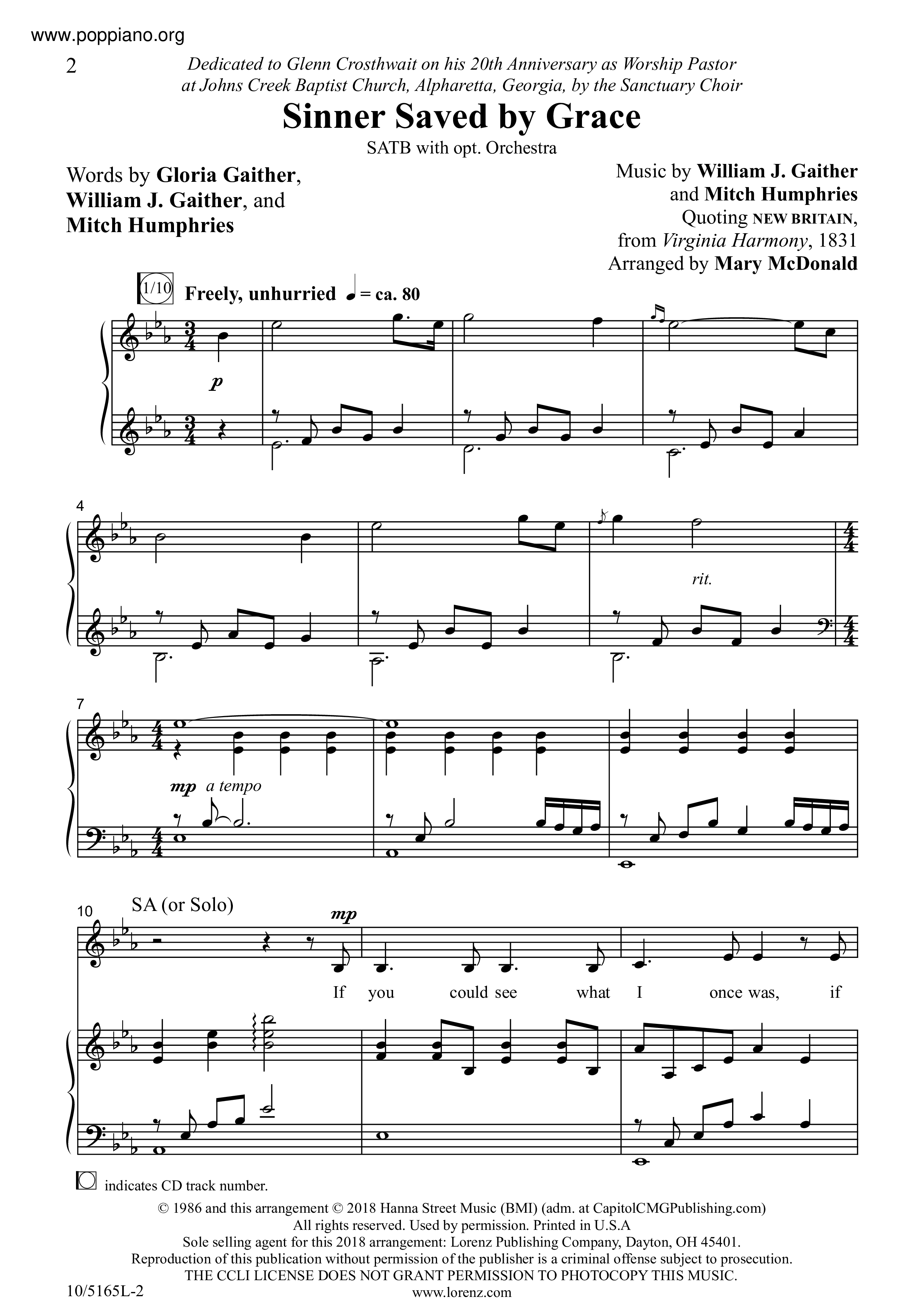 Sinner Saved By Grace Score