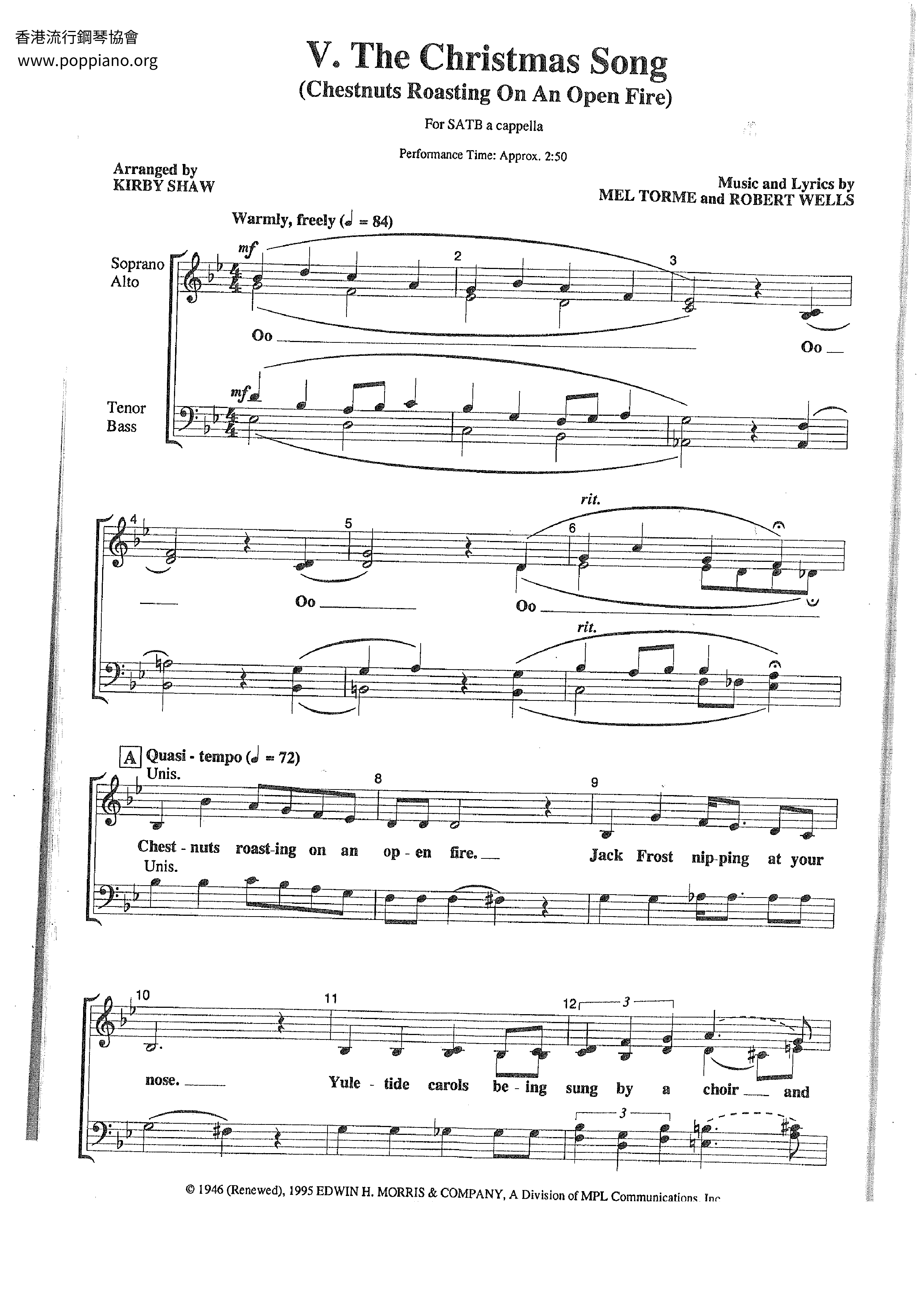 The Christmas Song Score