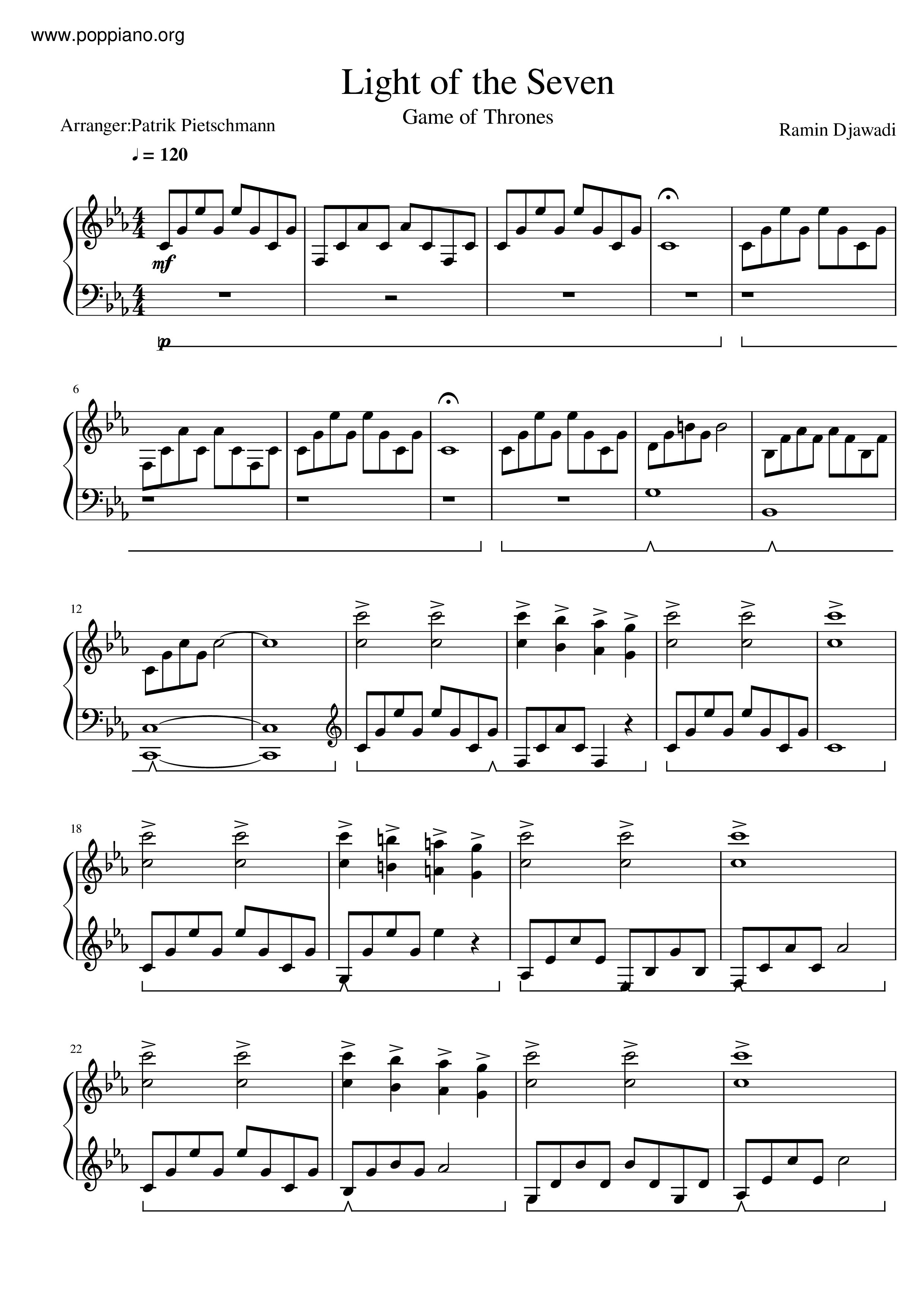 Game Of Thrones - Light Of The Seven Score