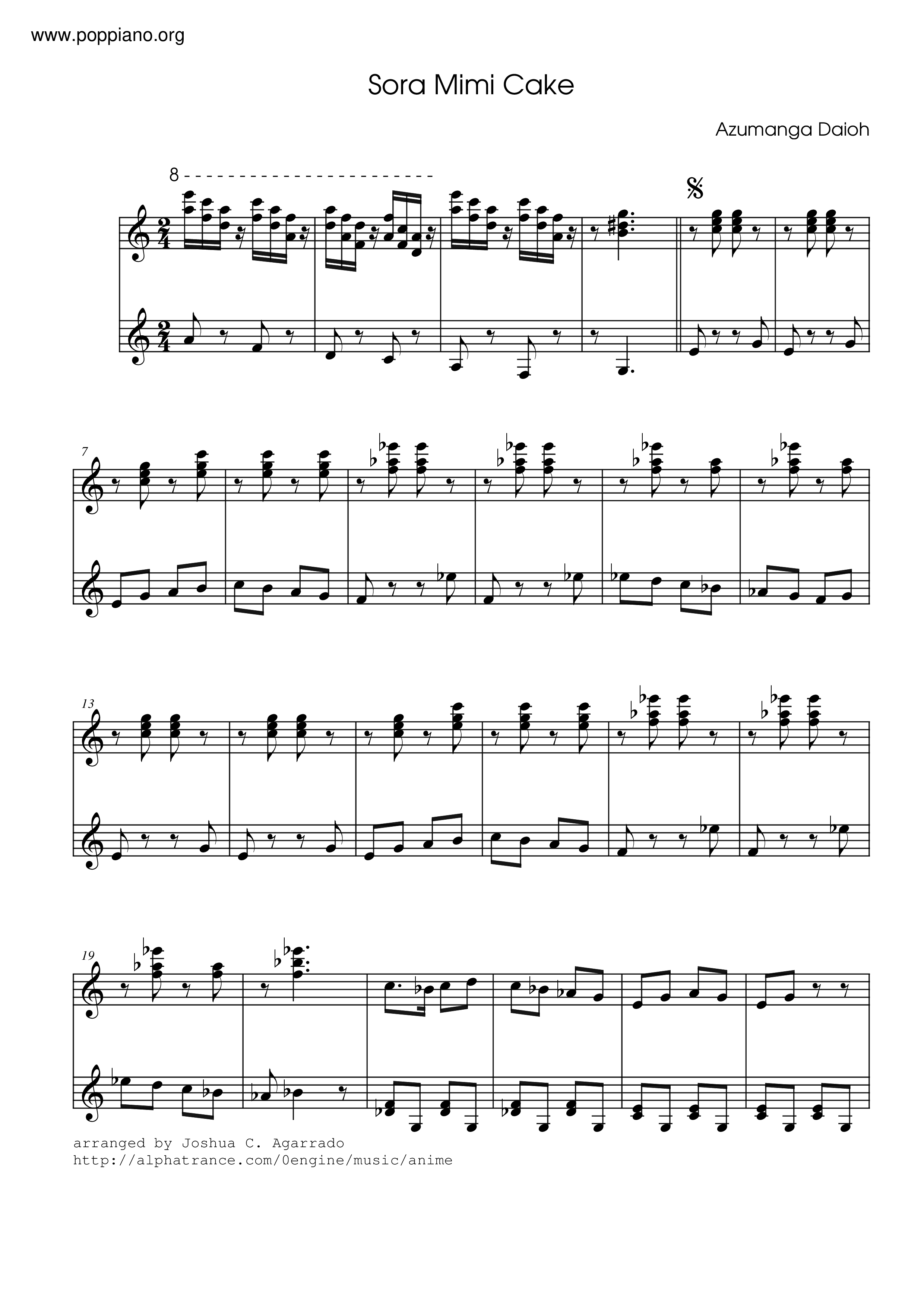 Sora Mimi Cake Score