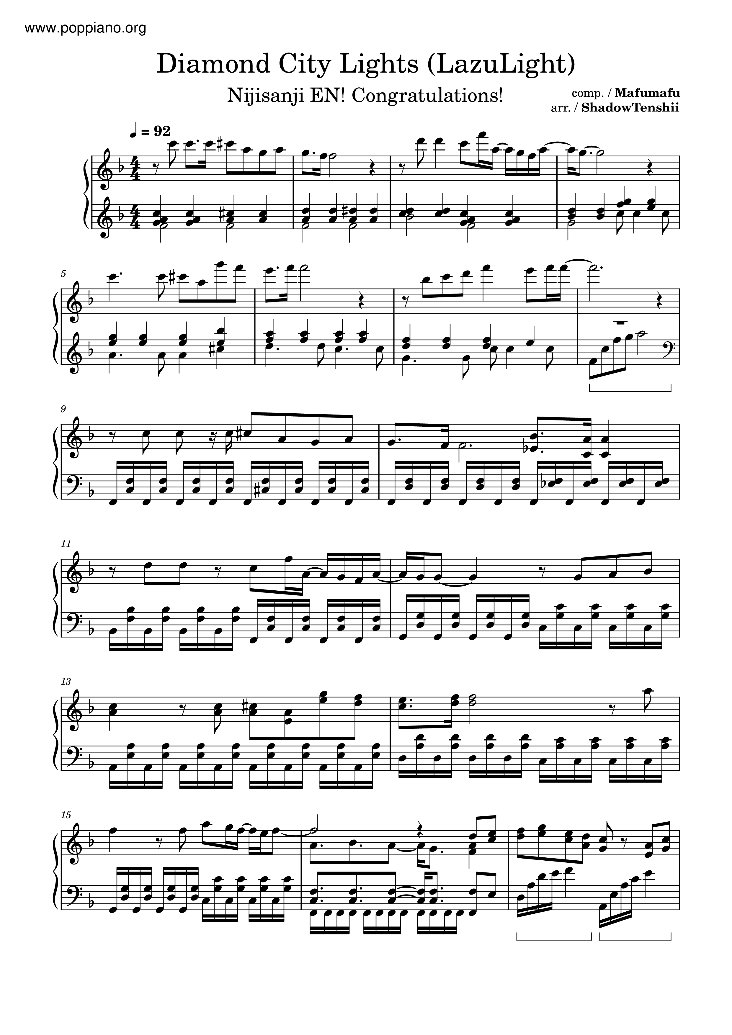 NIJISANJI EN Diamond City Lights Sheet Music Pdf Free Score Download NIJISANJI EN Diamond City Lights Sheet Music Pdf Free Score Download