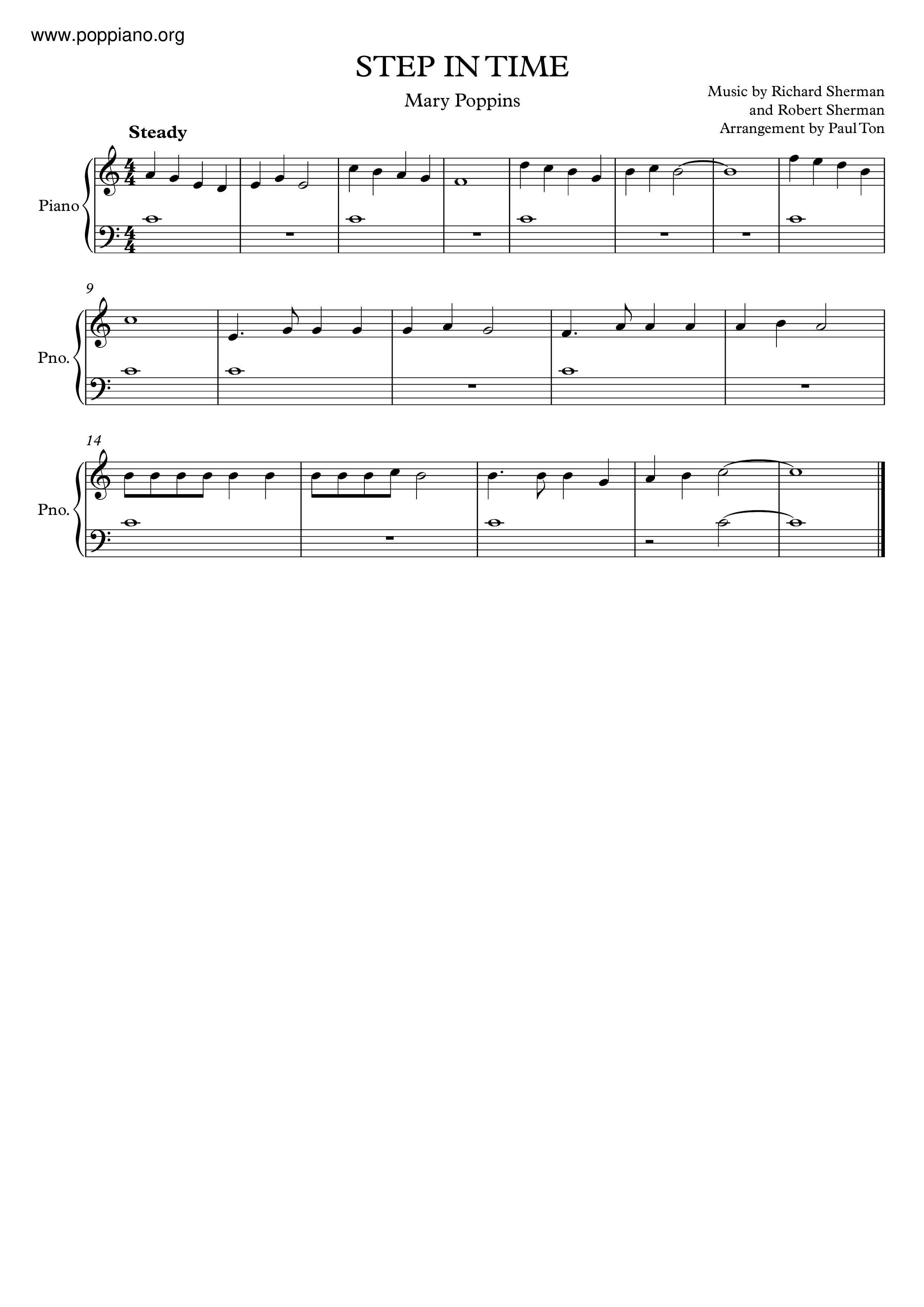 Step In Time Score