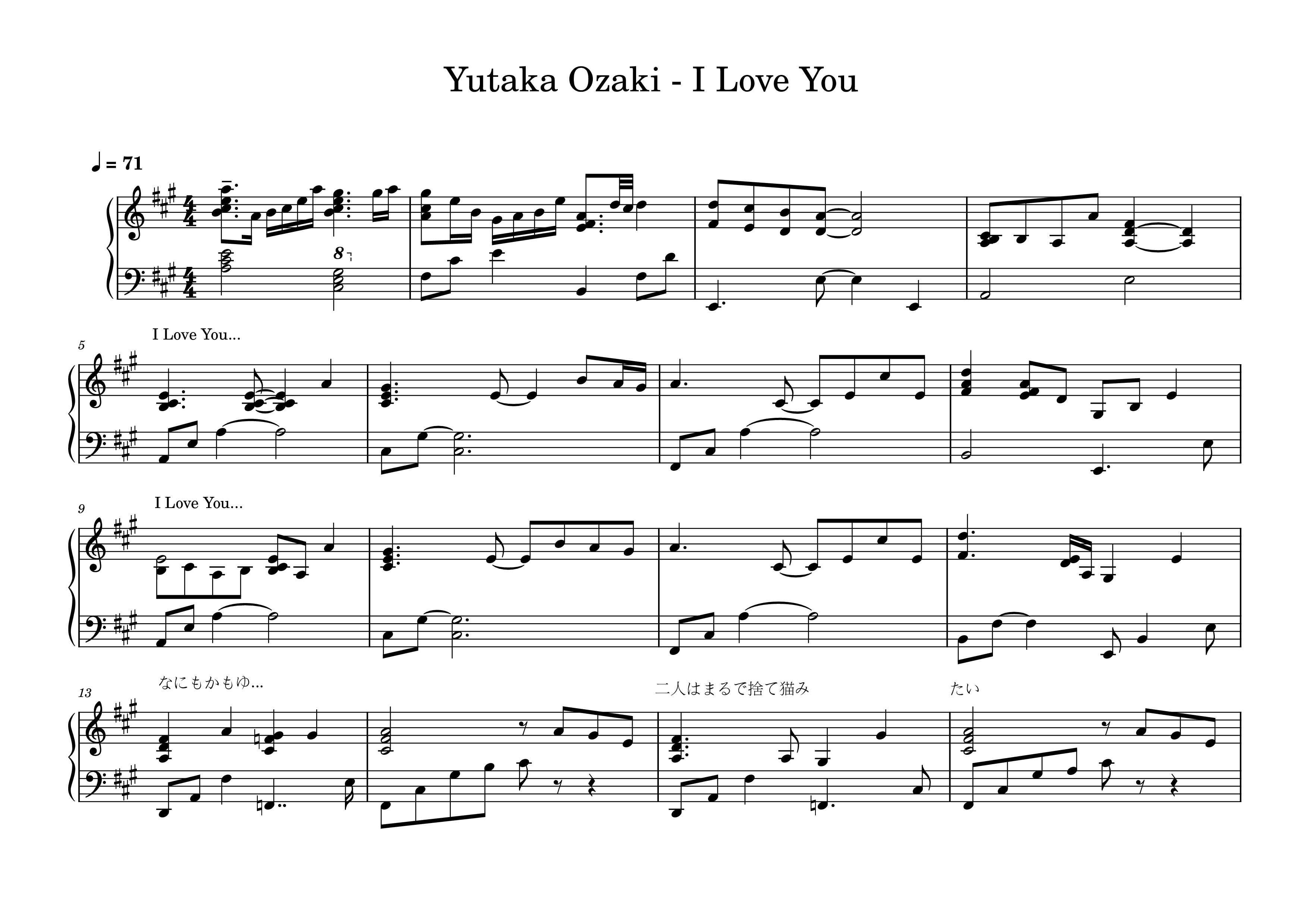 I Love Youピアノ譜