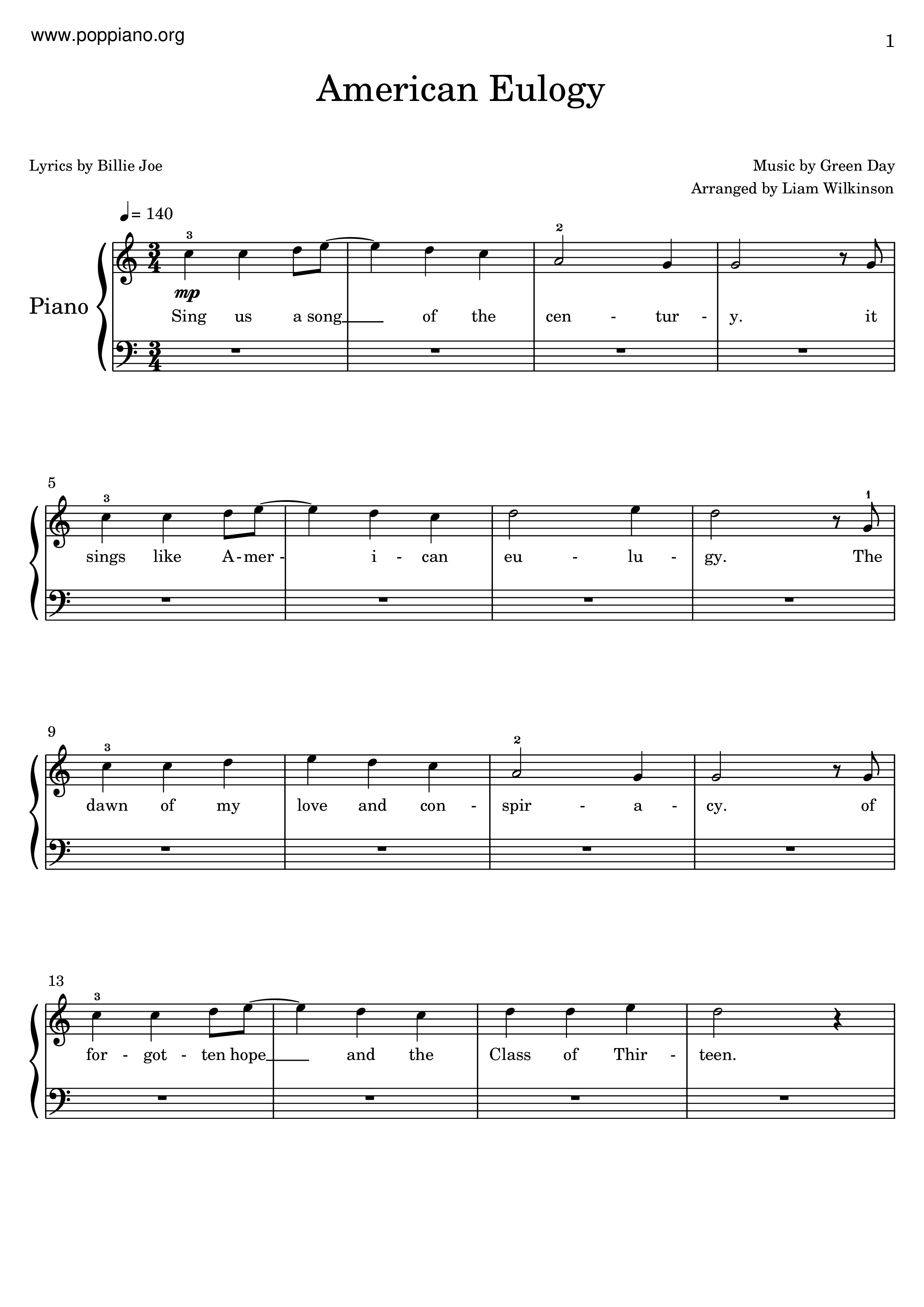American Eulogy琴谱