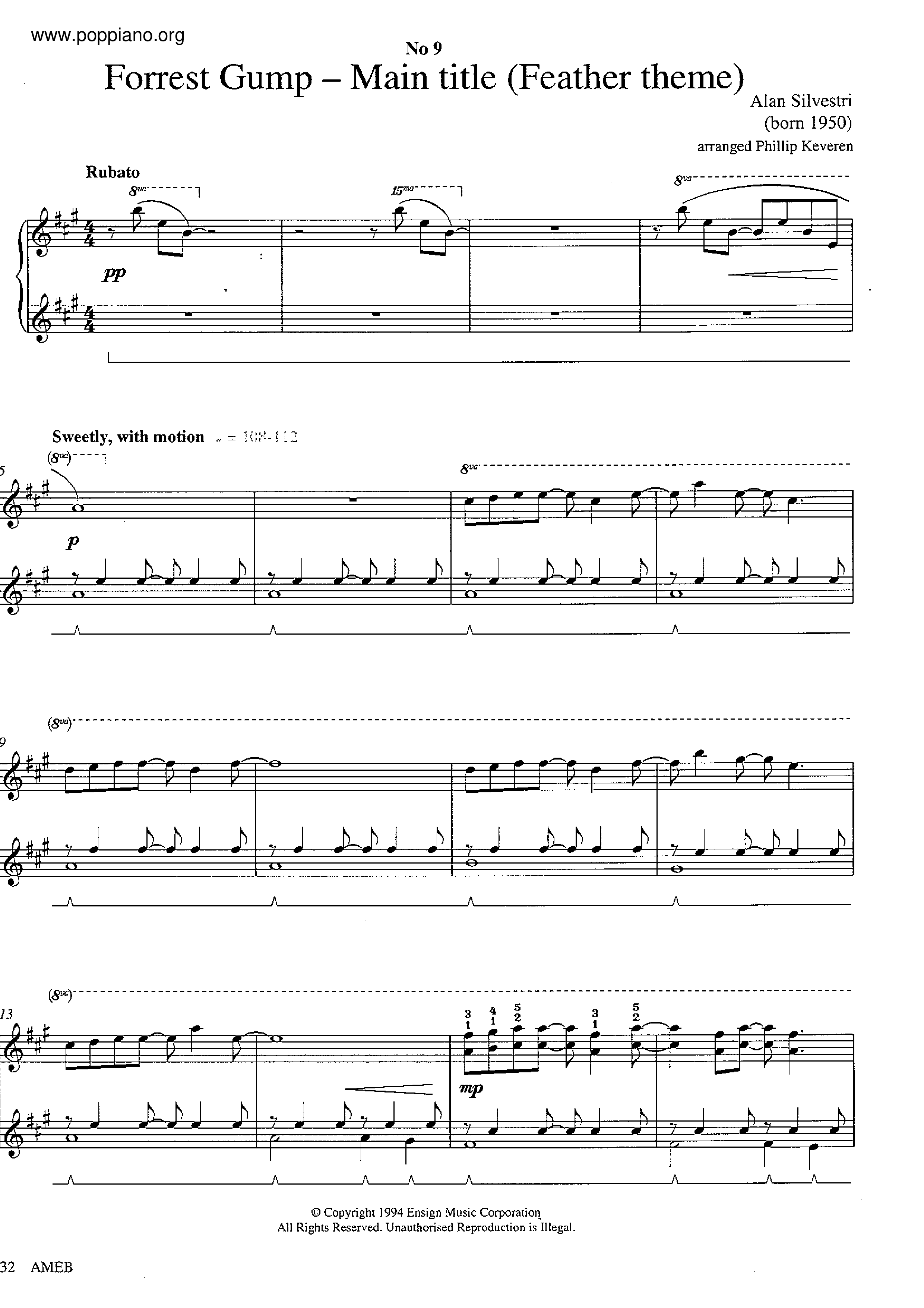 Blowing In The Wind Score