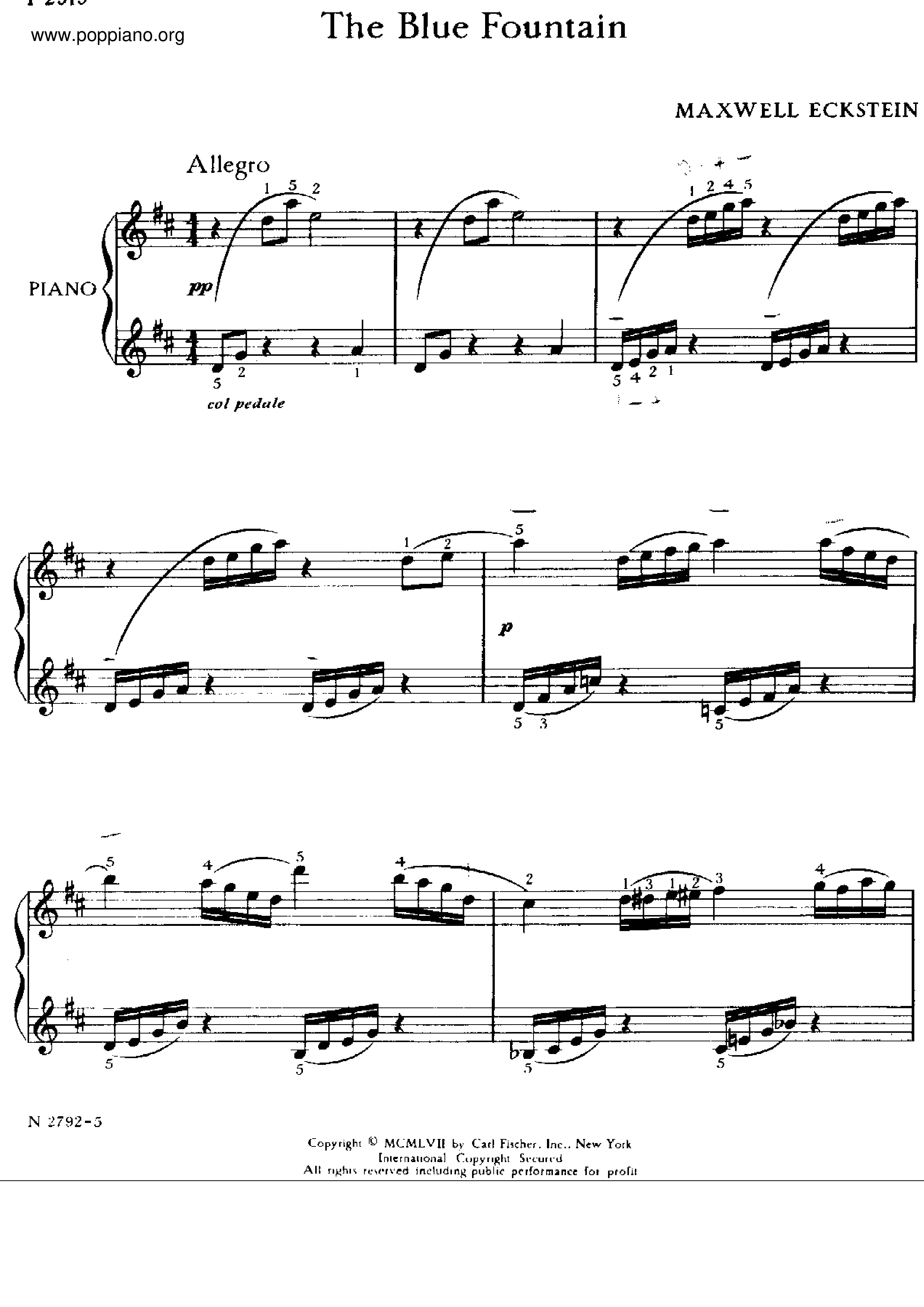 The Blue Fountain Score
