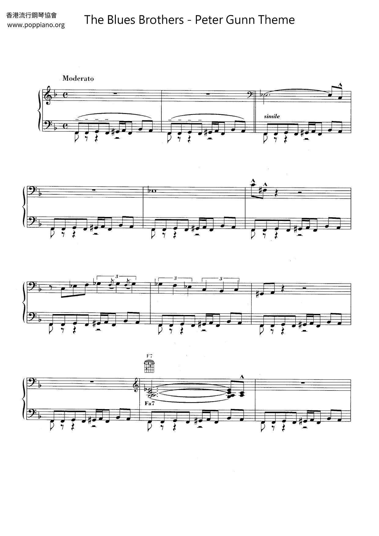 Peter Gunn Themeピアノ譜