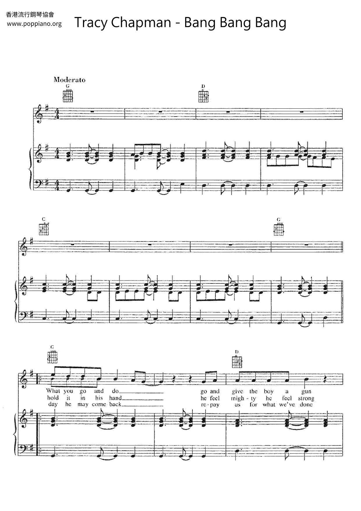 Tracy Chapman Bang Bang Bang pdf 