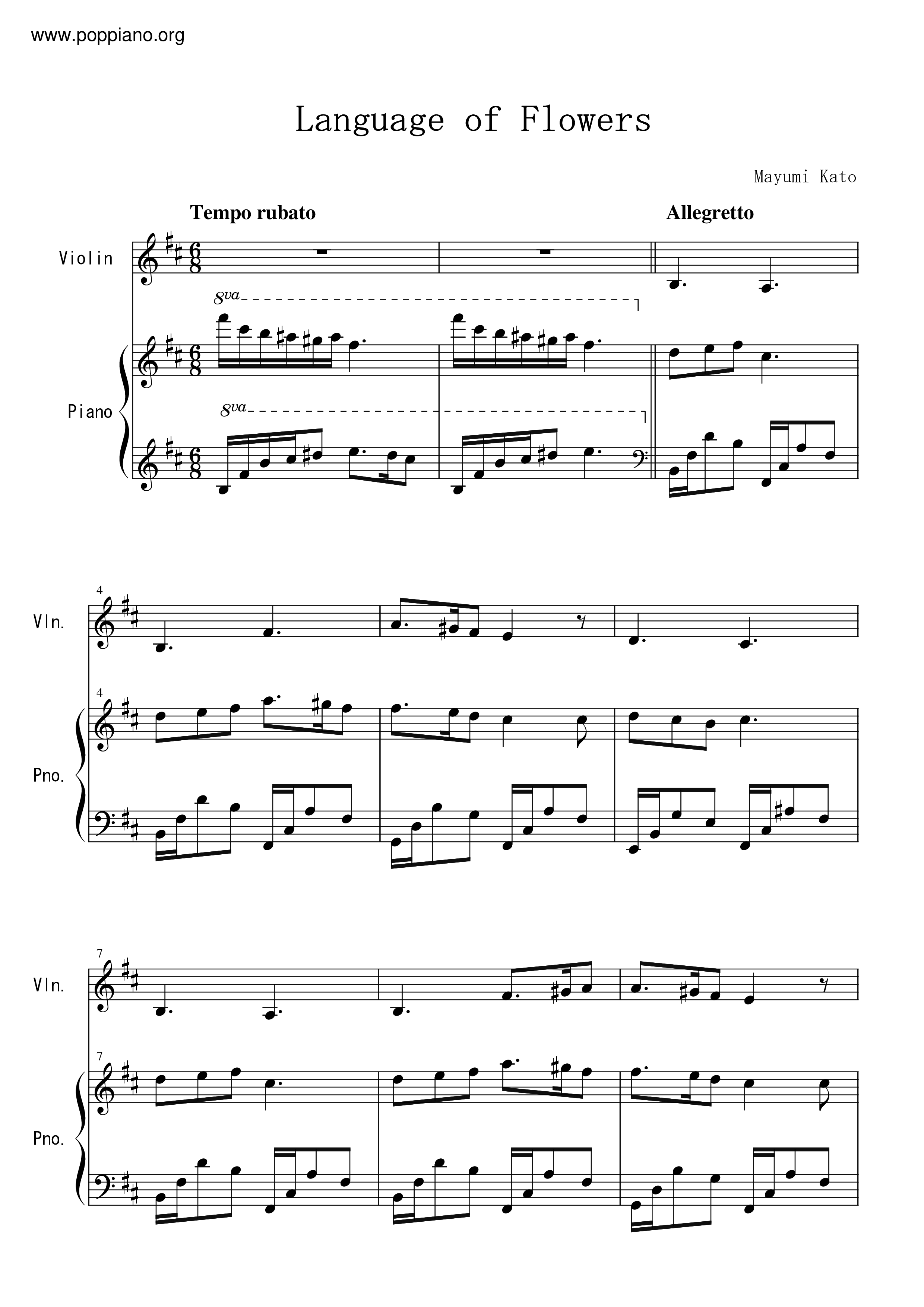 Language Of Flowers Score