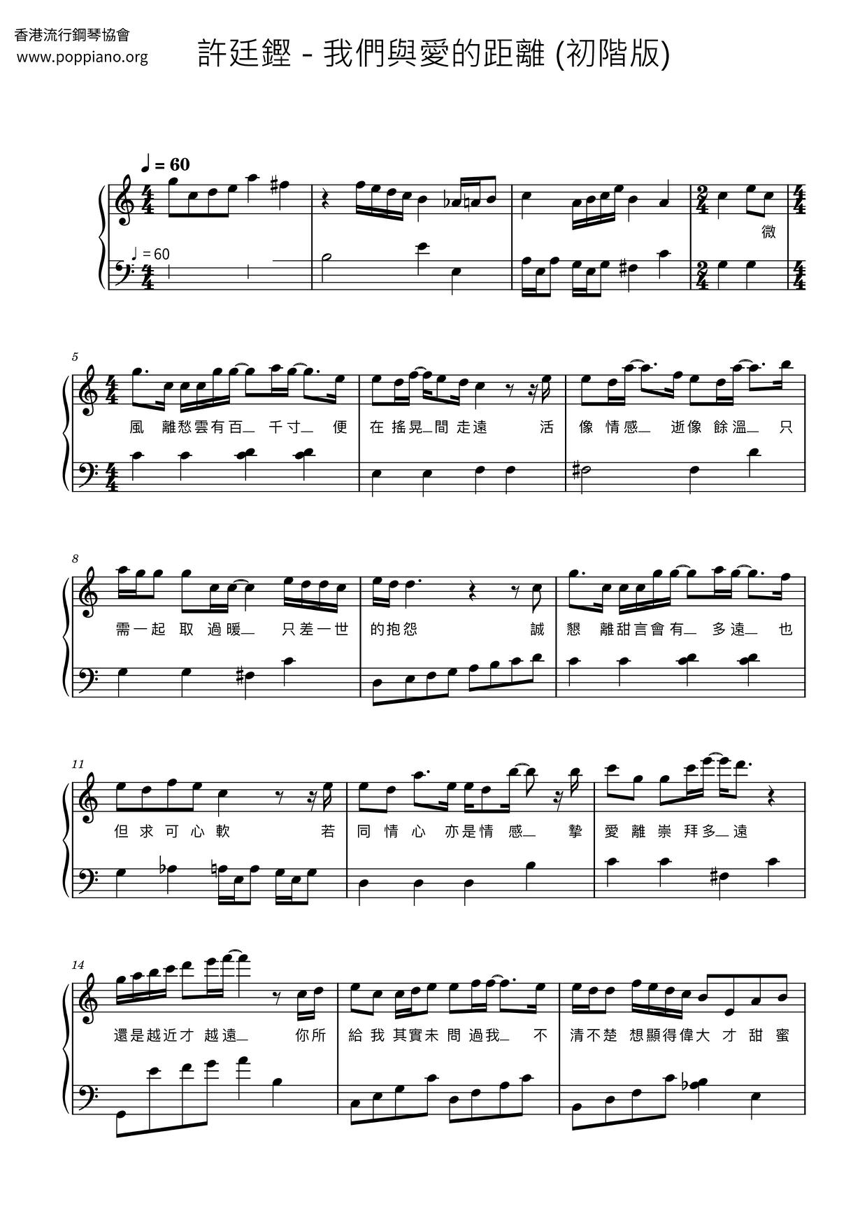 The Distance Between Us And Love Score