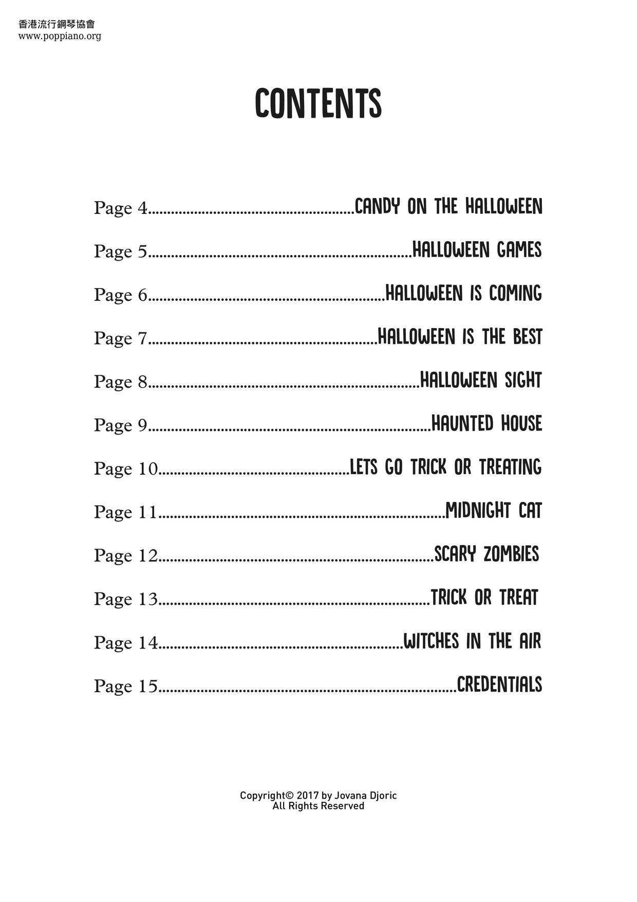 Halloween Piano Songs Score