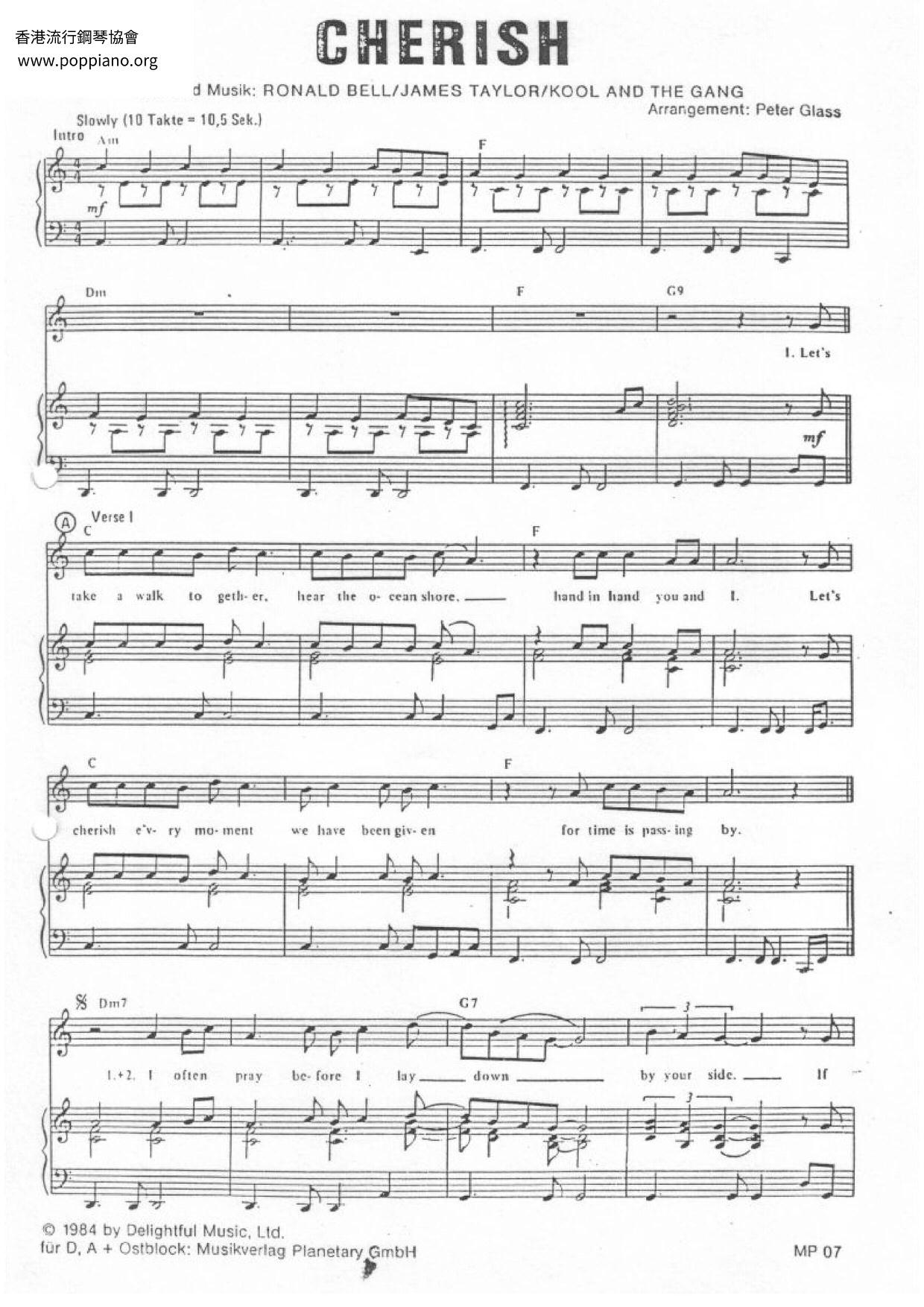 Kool The Gang Cherish Sheet Music Pdf Free Score Download Kool The Gang Cherish Sheet Music Pdf Free Score Download