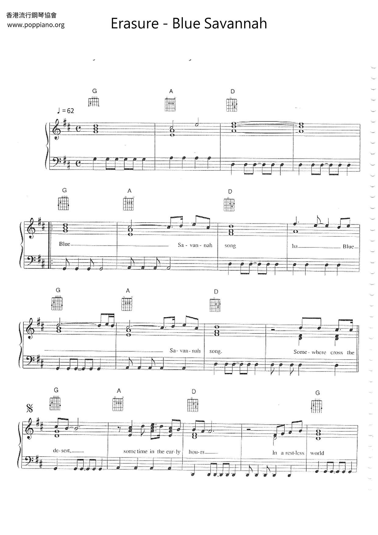Blue Savannah琴譜