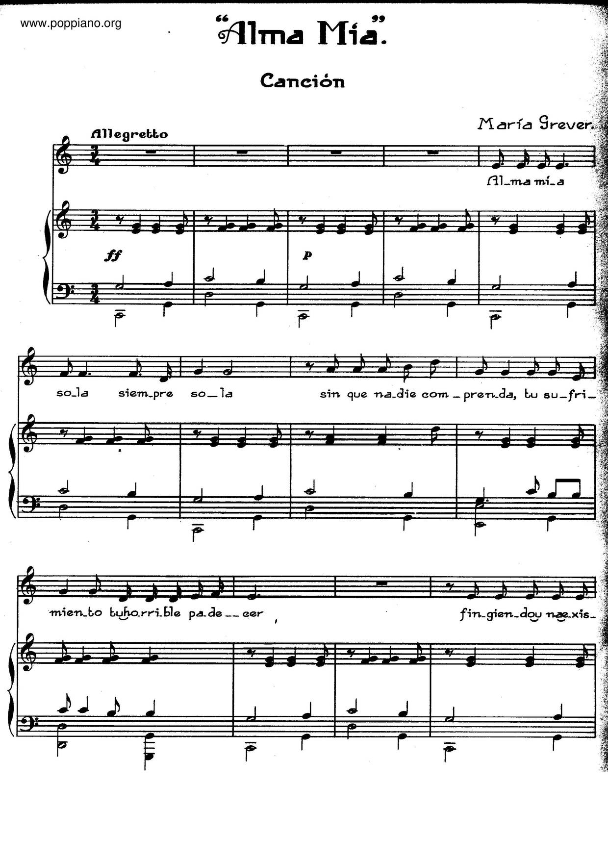 Alma Mia Score