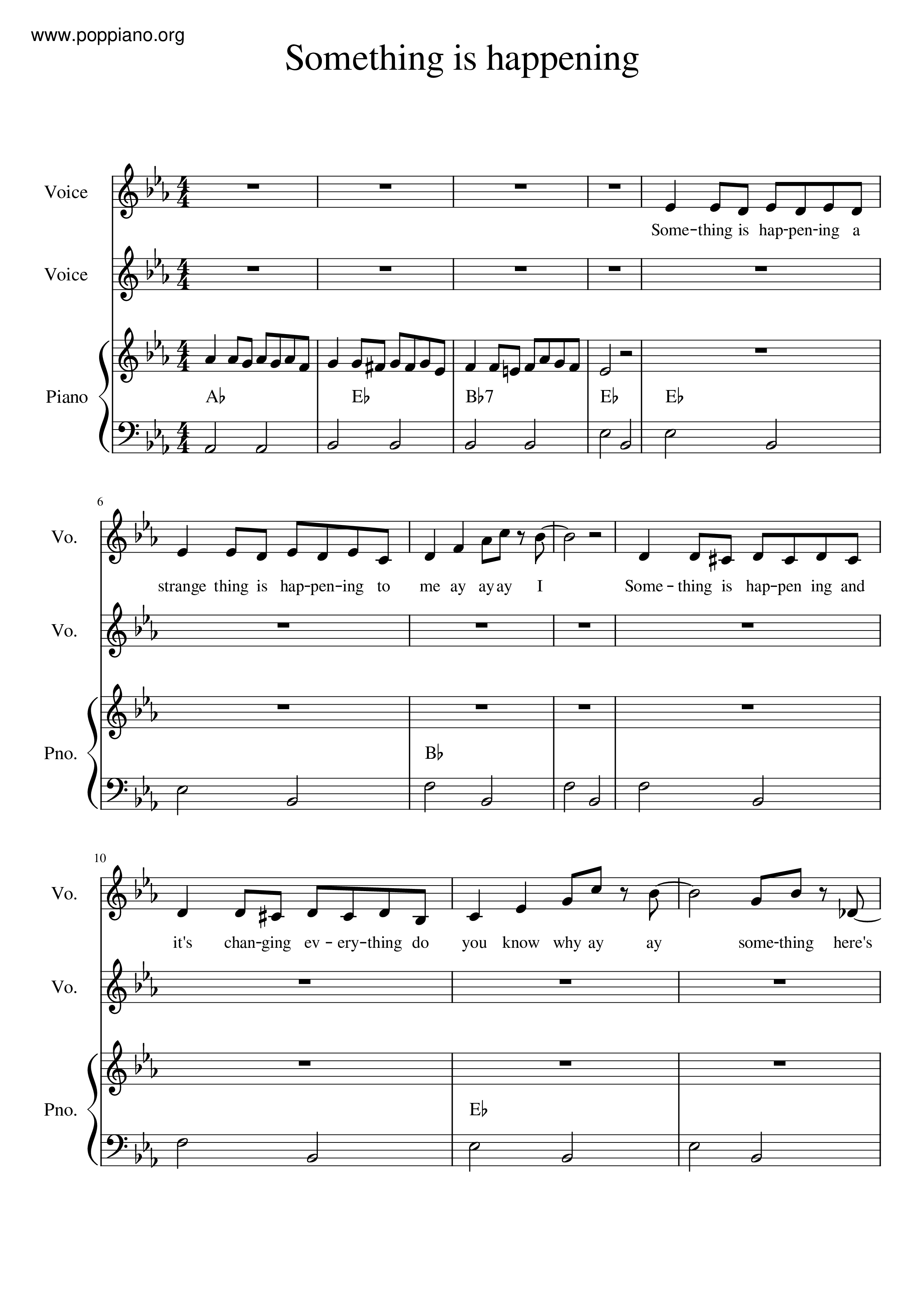 Something Is Happening Score