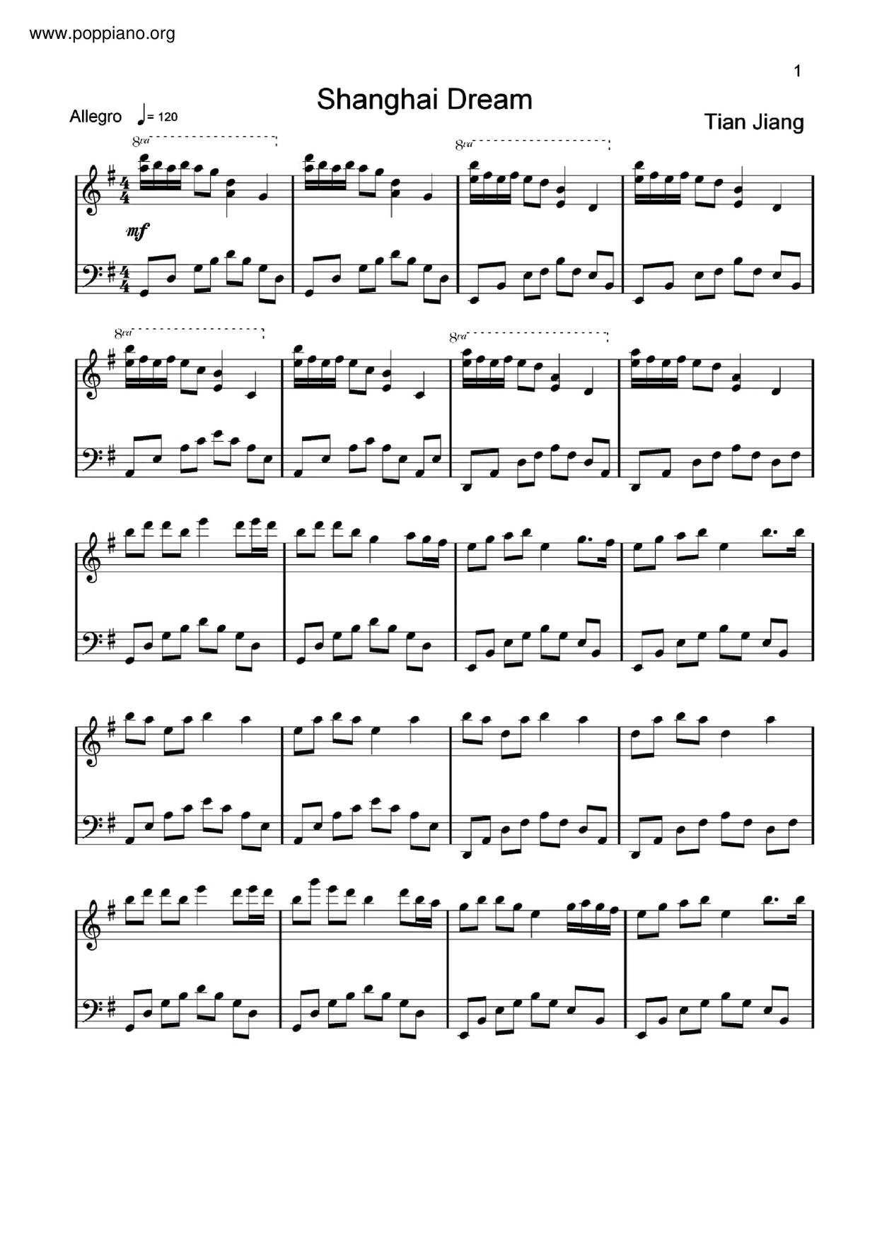 上海夢 Score