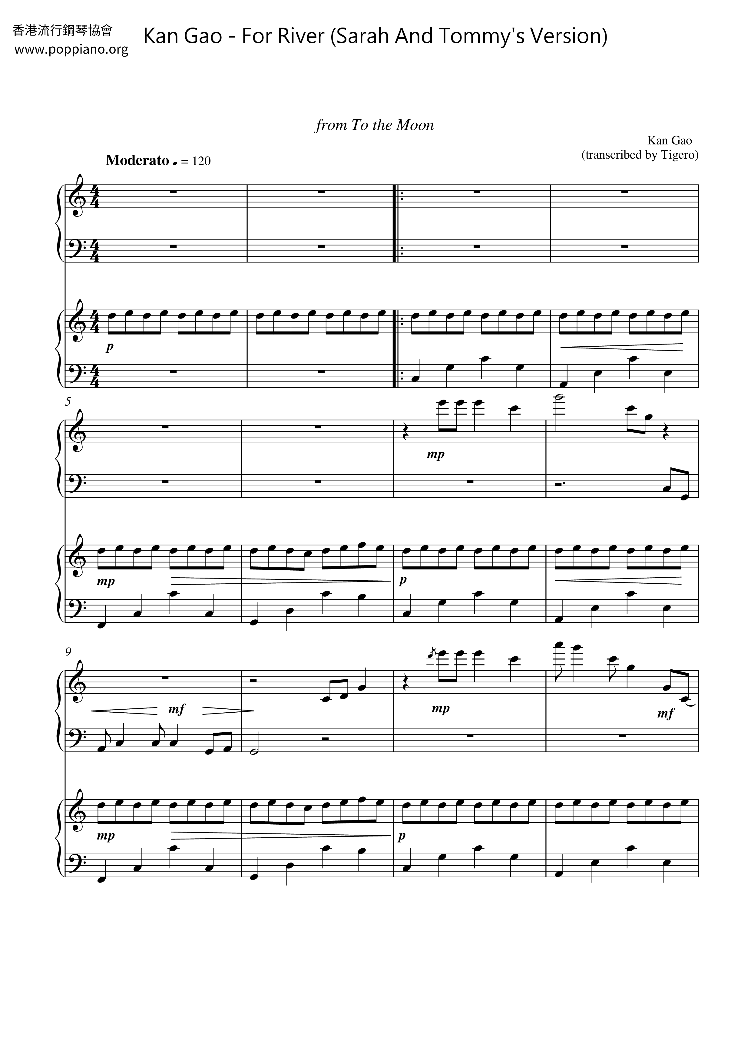 For River (Sarah And Tommy's Version) Score