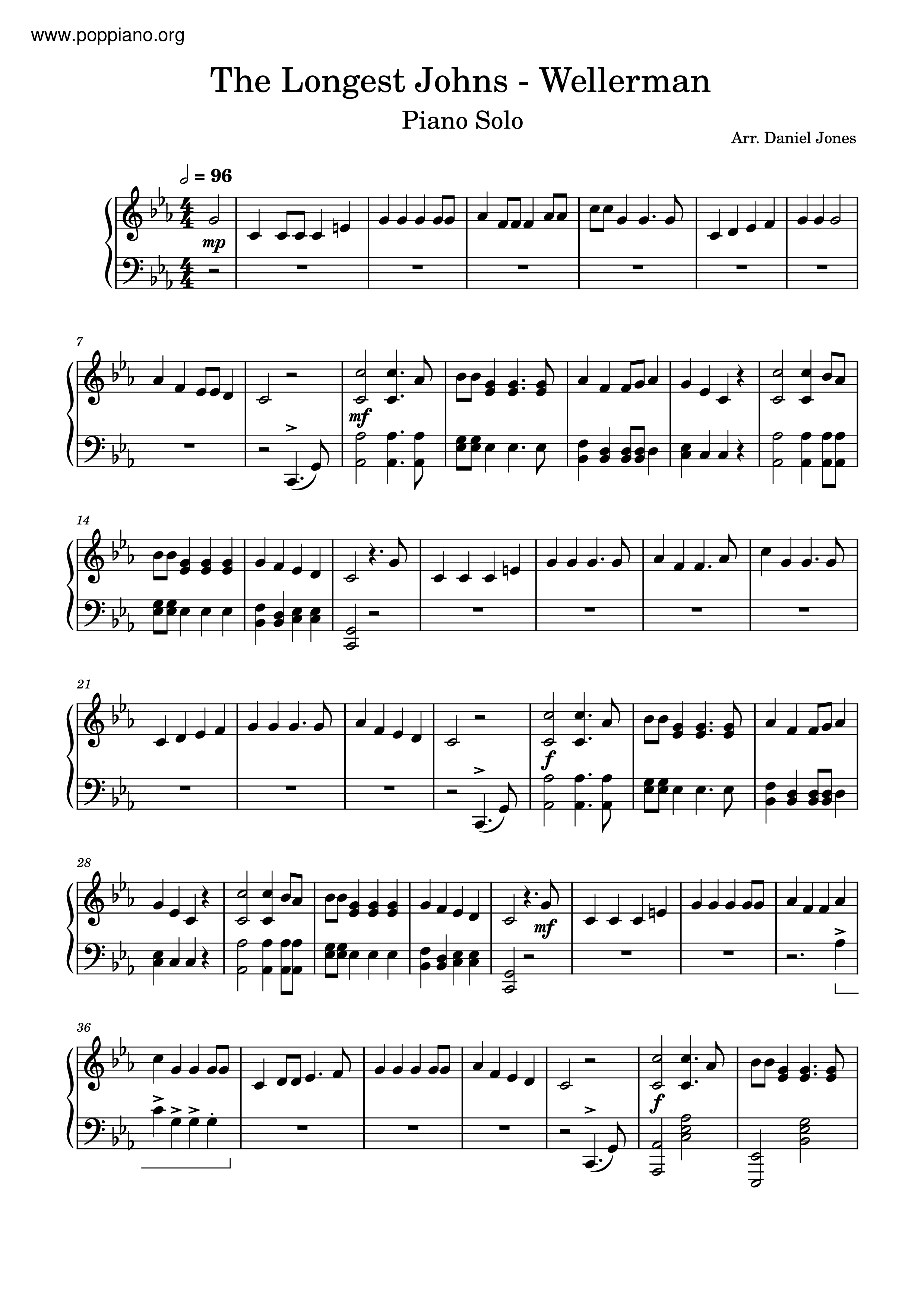 The Wellermanピアノ譜