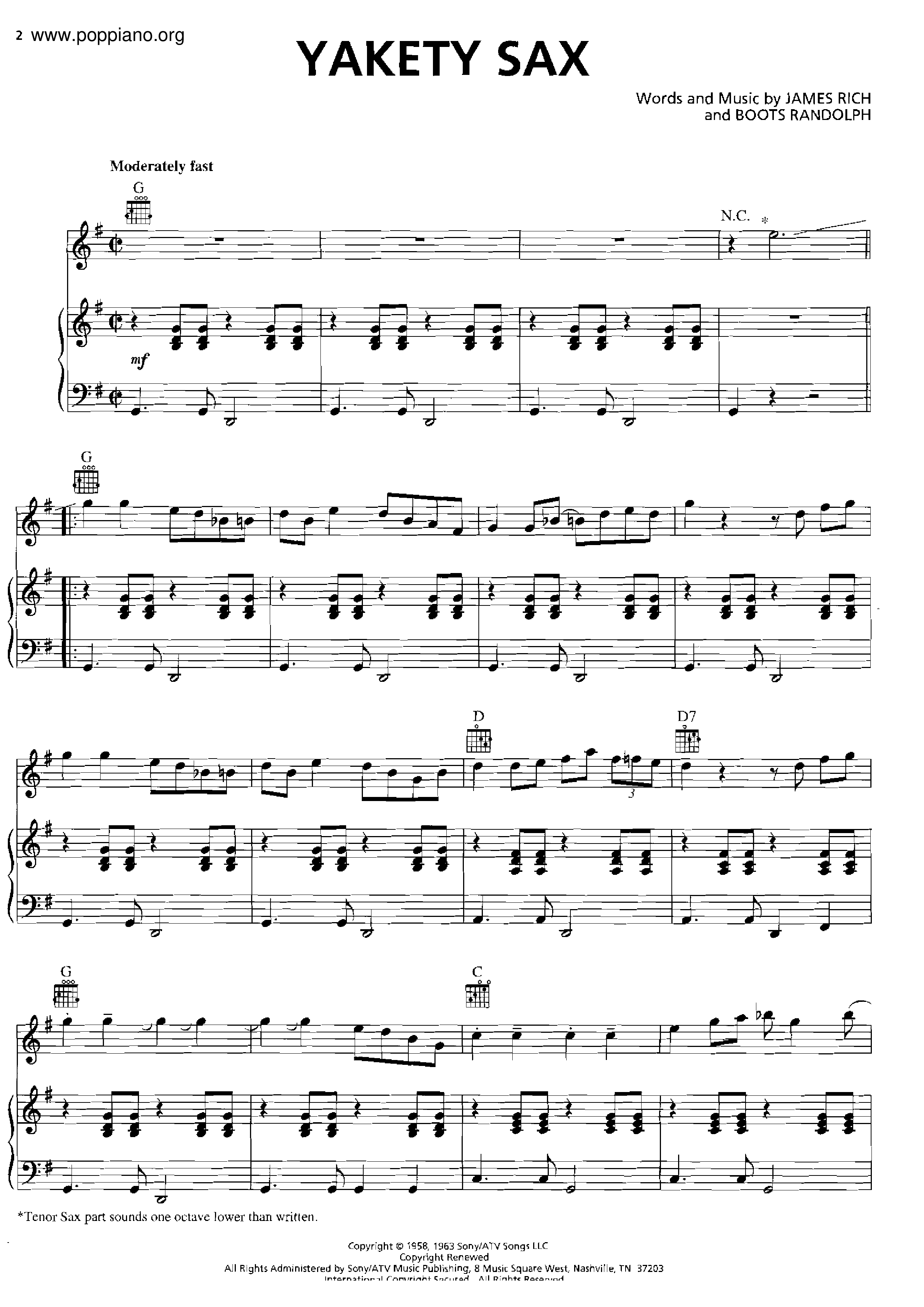 Yakety Sax琴譜