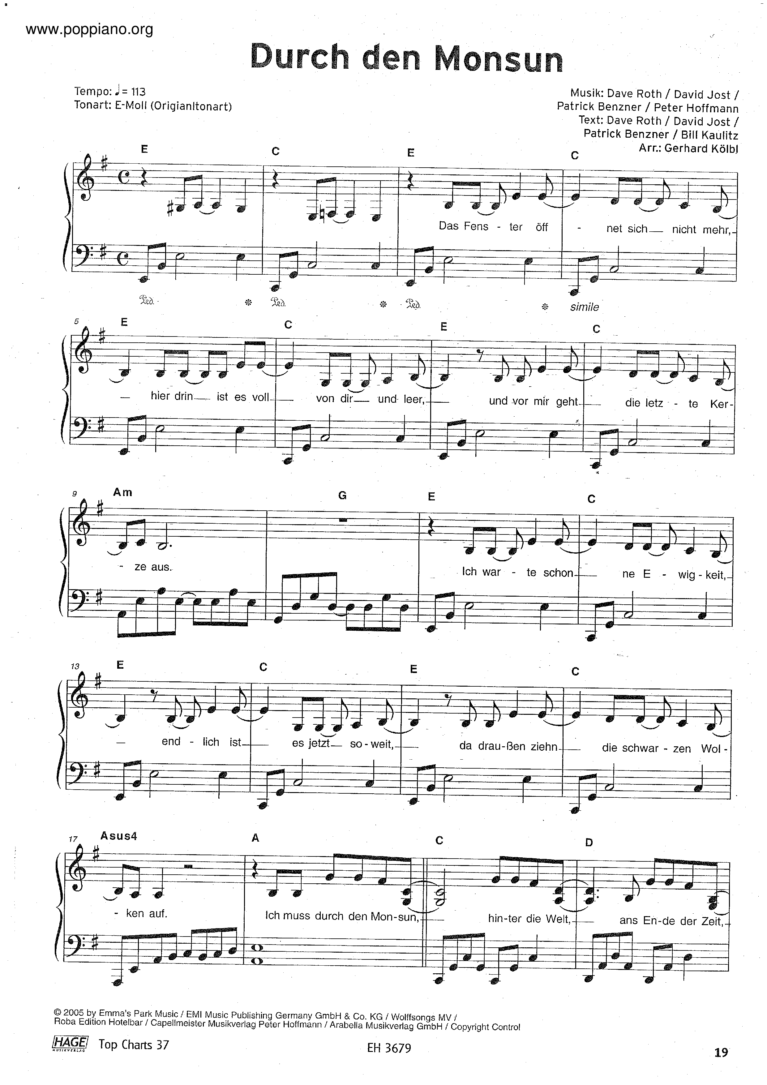 Durch Den Monsun Score