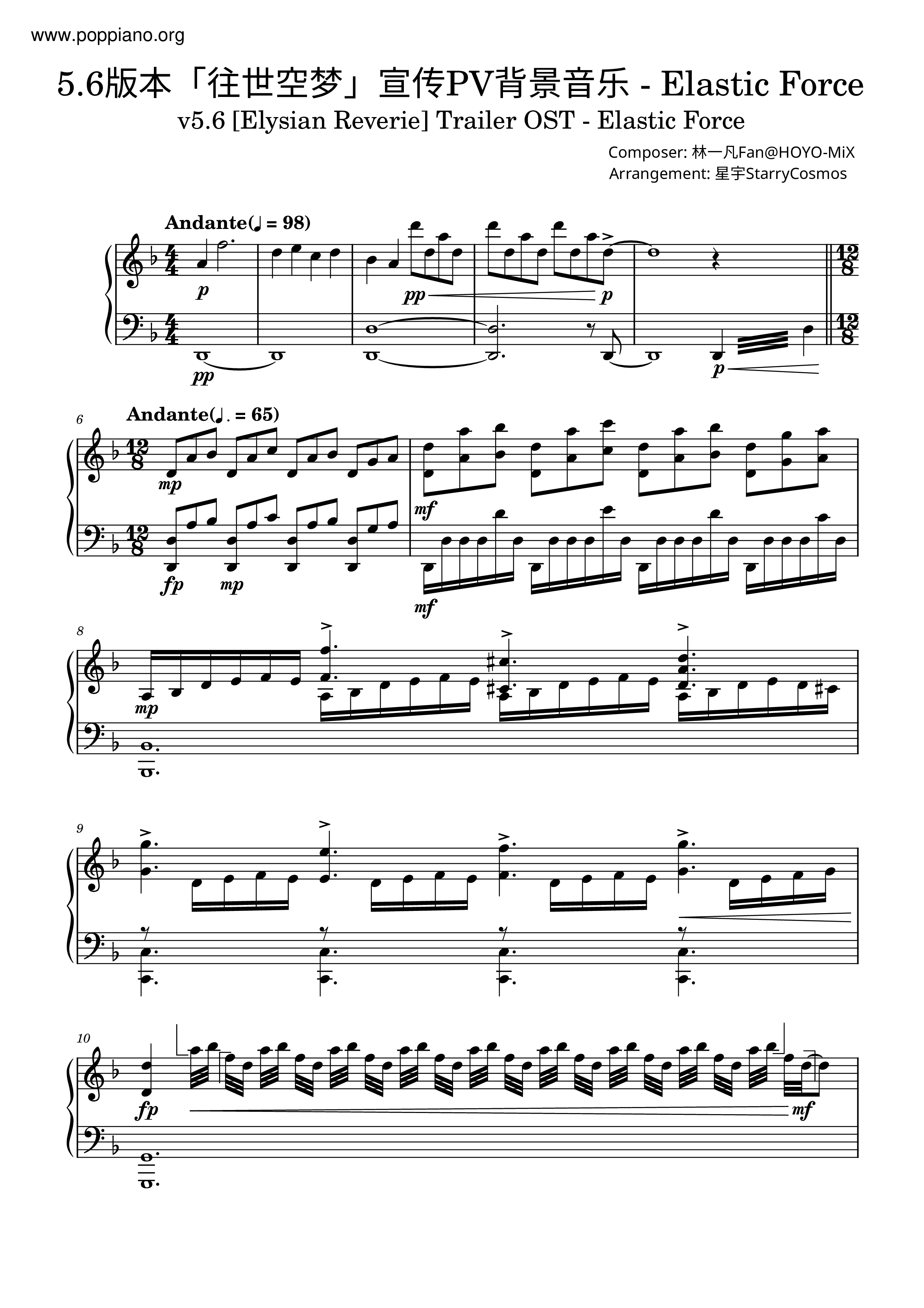 Elastic Forceピアノ譜