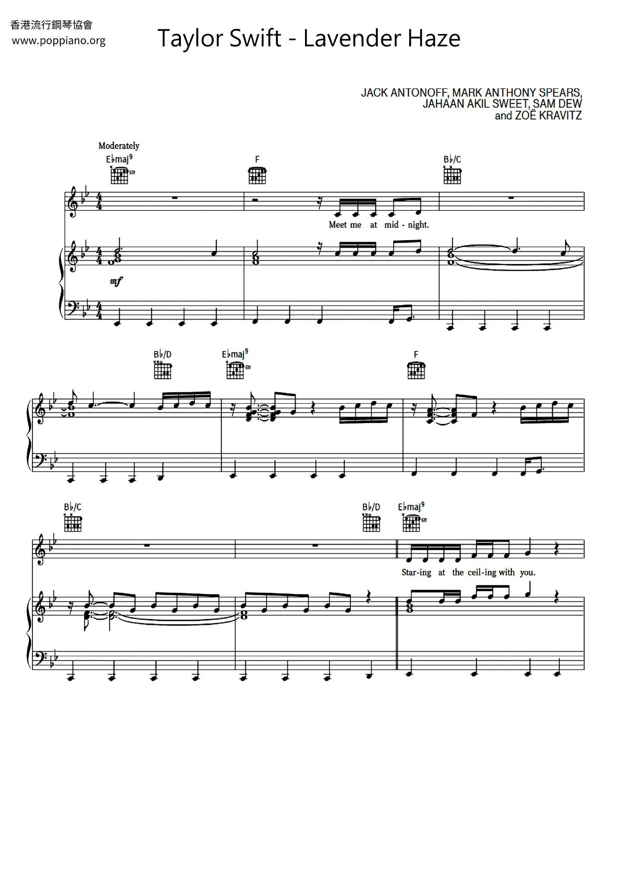 Taylor swift lavender haze pdf 