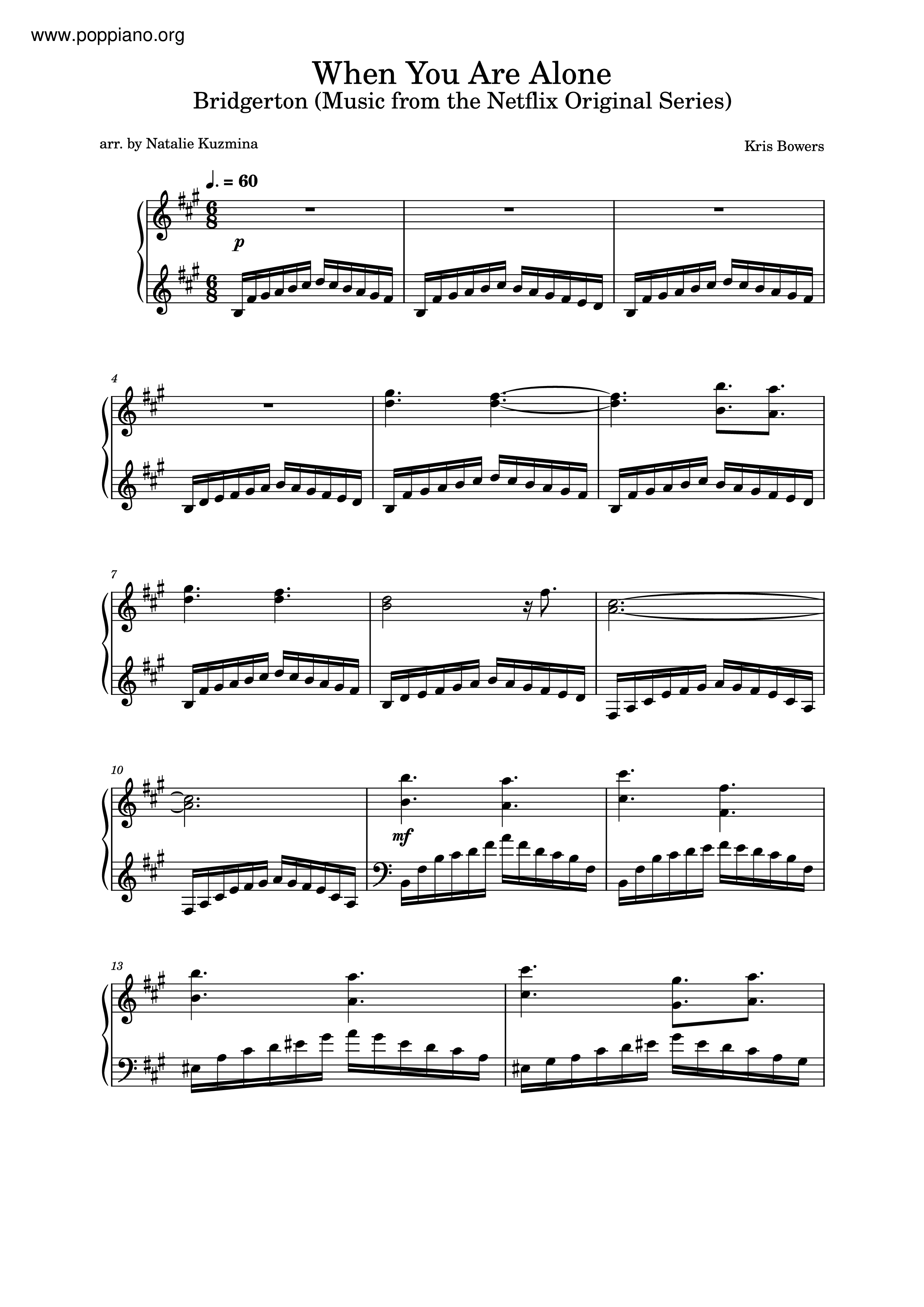 When You Are Alone Score