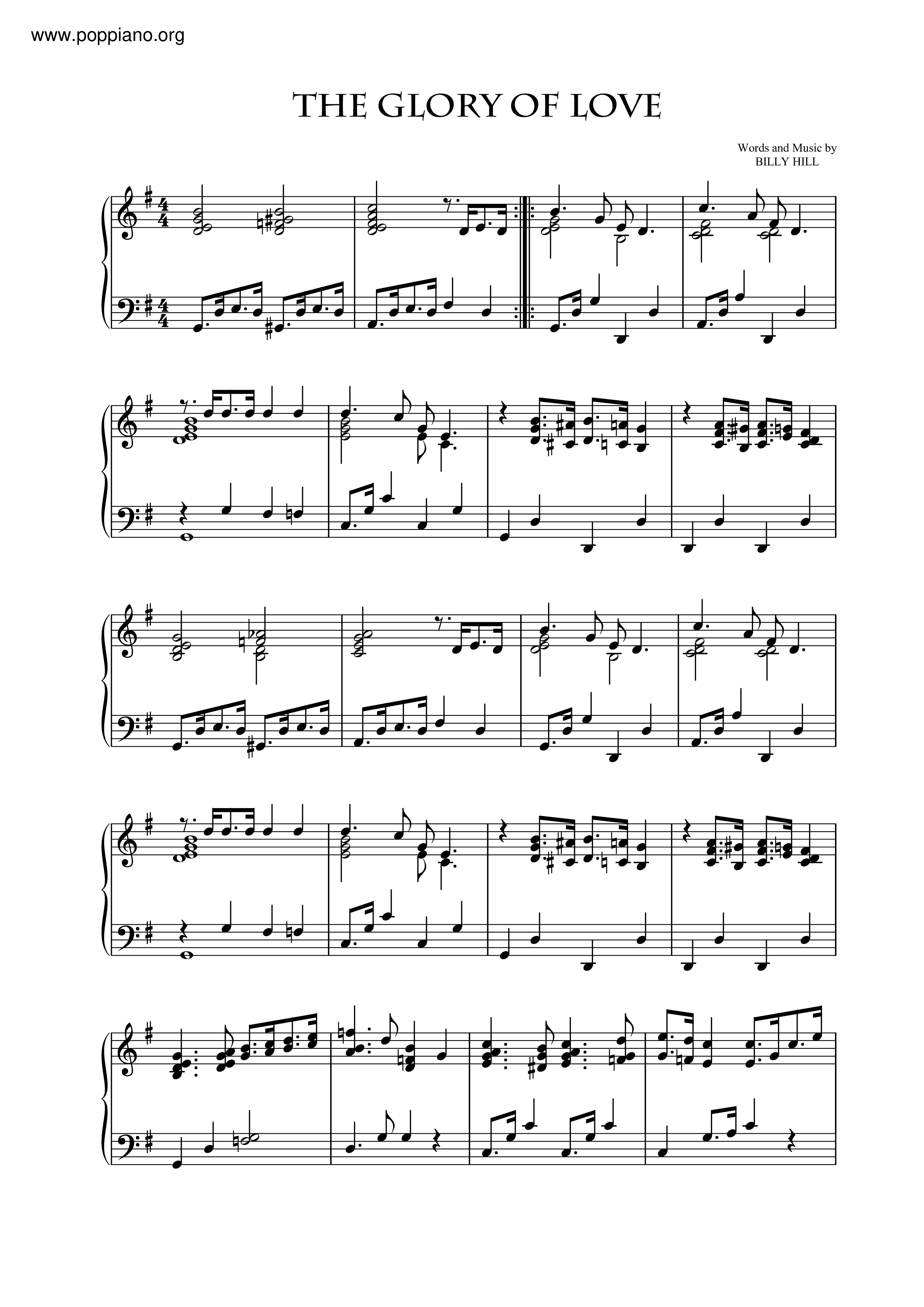 Glory Of Love Score