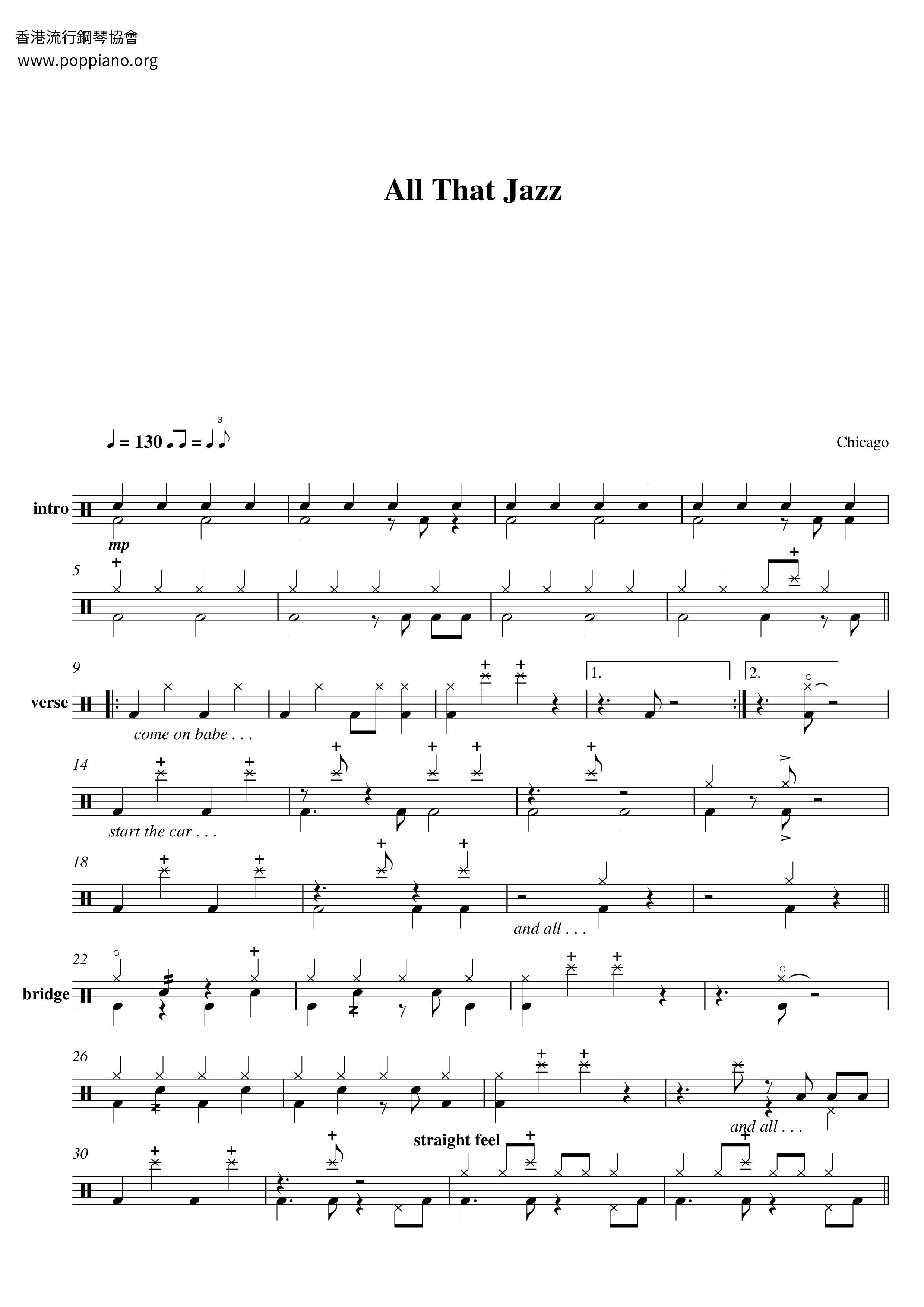 All That Jazz Score