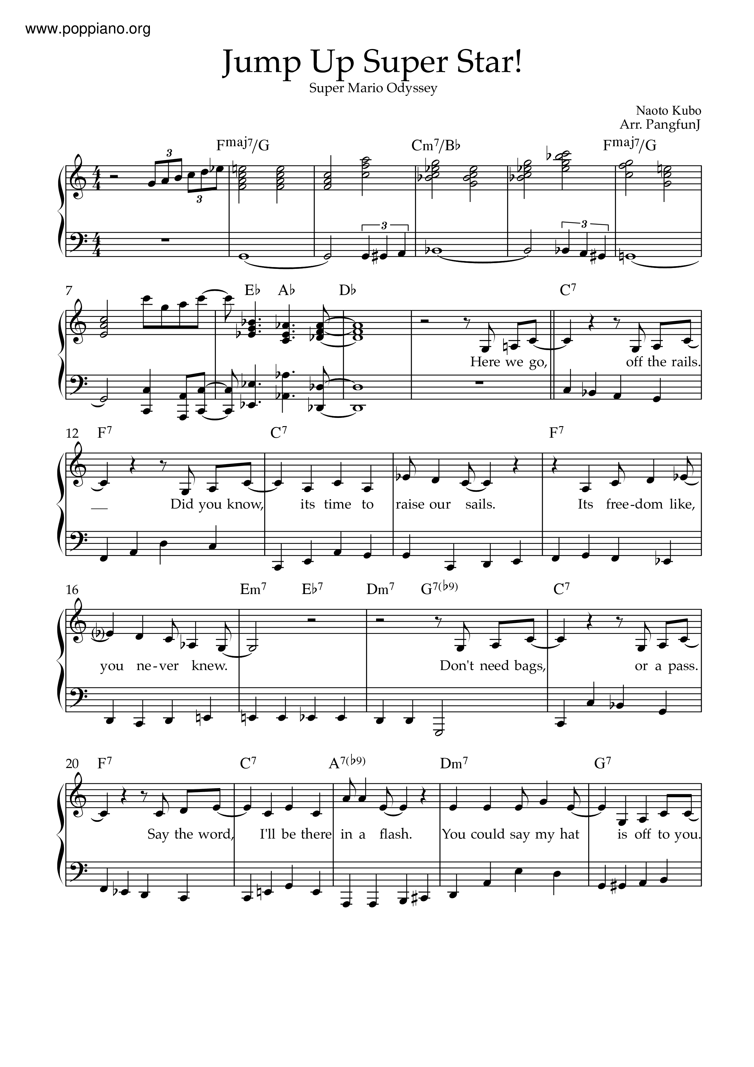Naoto KuboJump Up Super Star Sheet Music pdf, Free Score Download ★