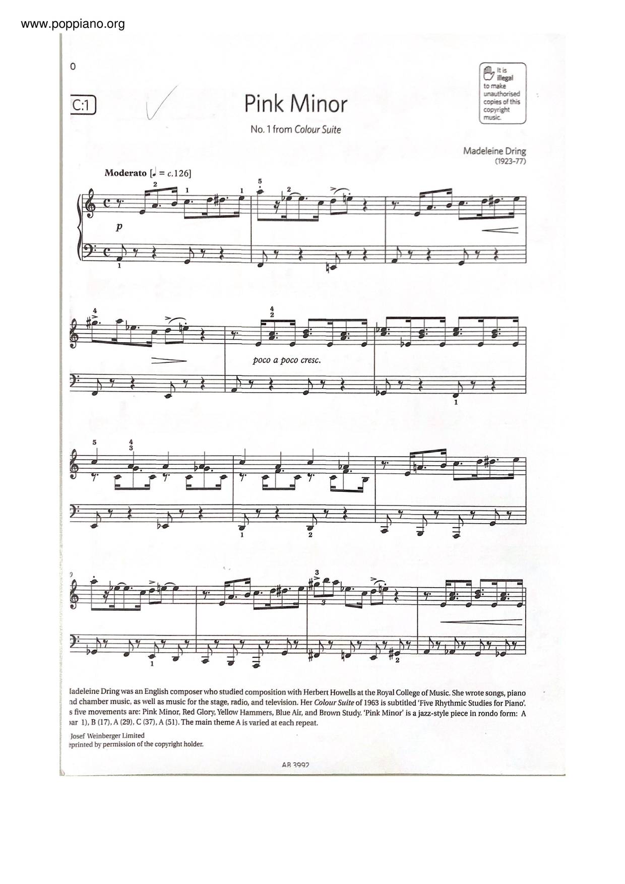 Colour Suite: I. Pink minor Score