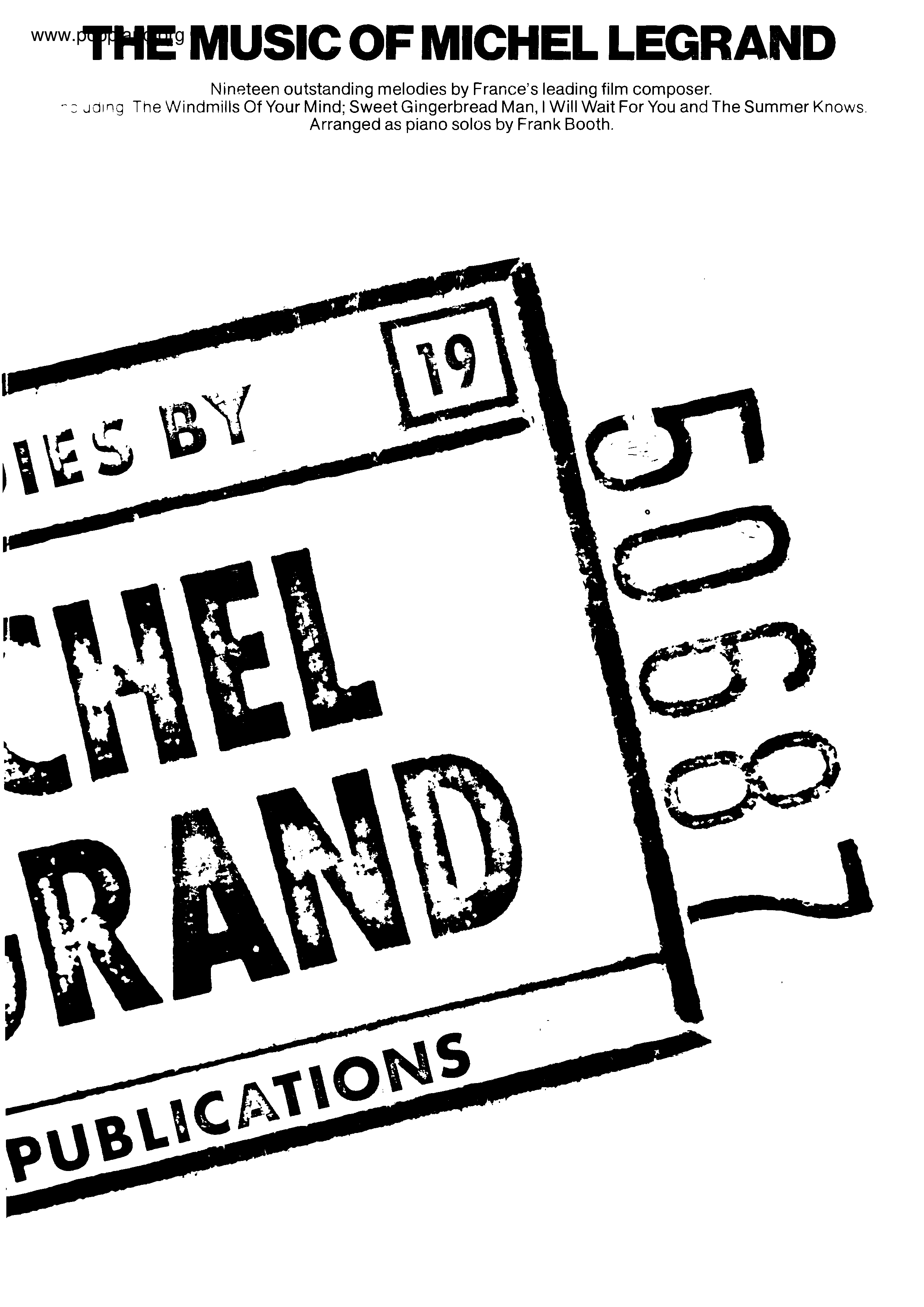 The Music Of Michel Legrand book 57 pages Score