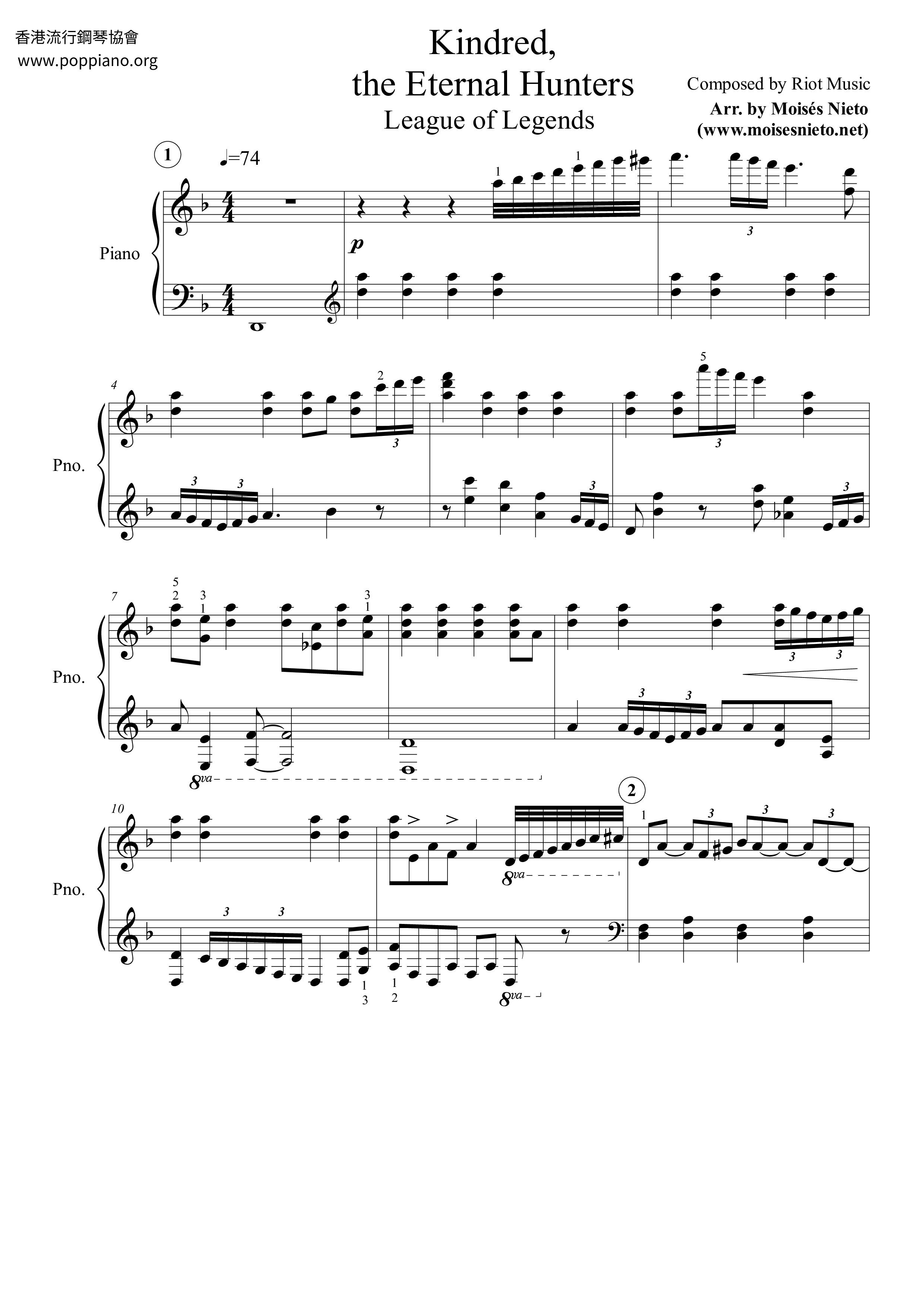 Kindred, the Eternal Hunters (From League of Legends: Season 5) Score