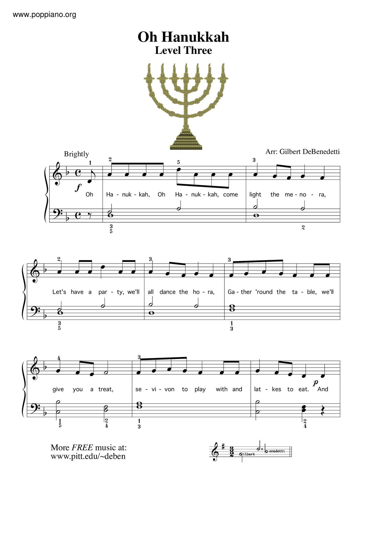 Kid songsO Hanukkah Sheet Music pdf, Free Score Download ★