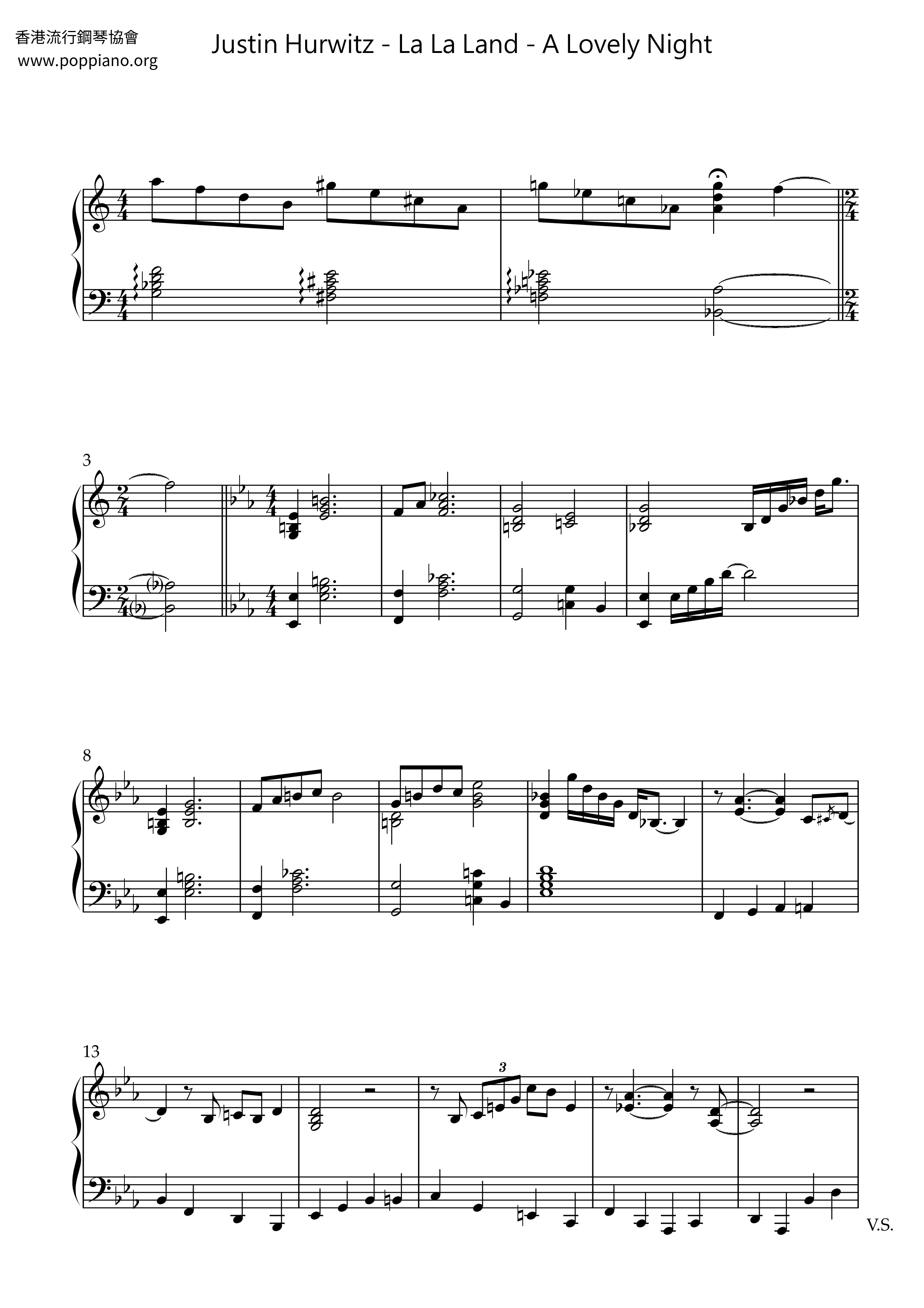 La La Land - A Lovely Night Score