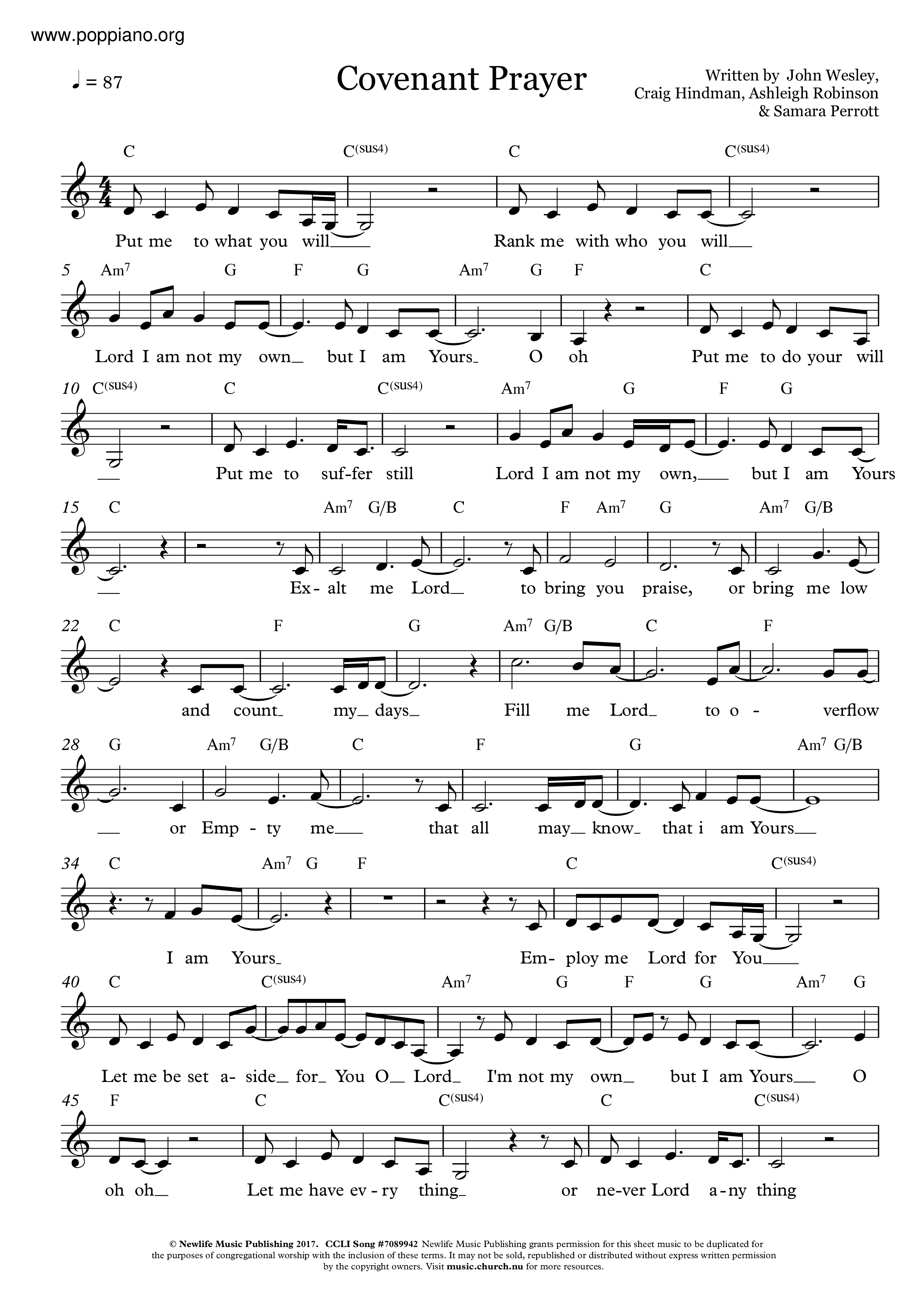 Covenant Prayer Score