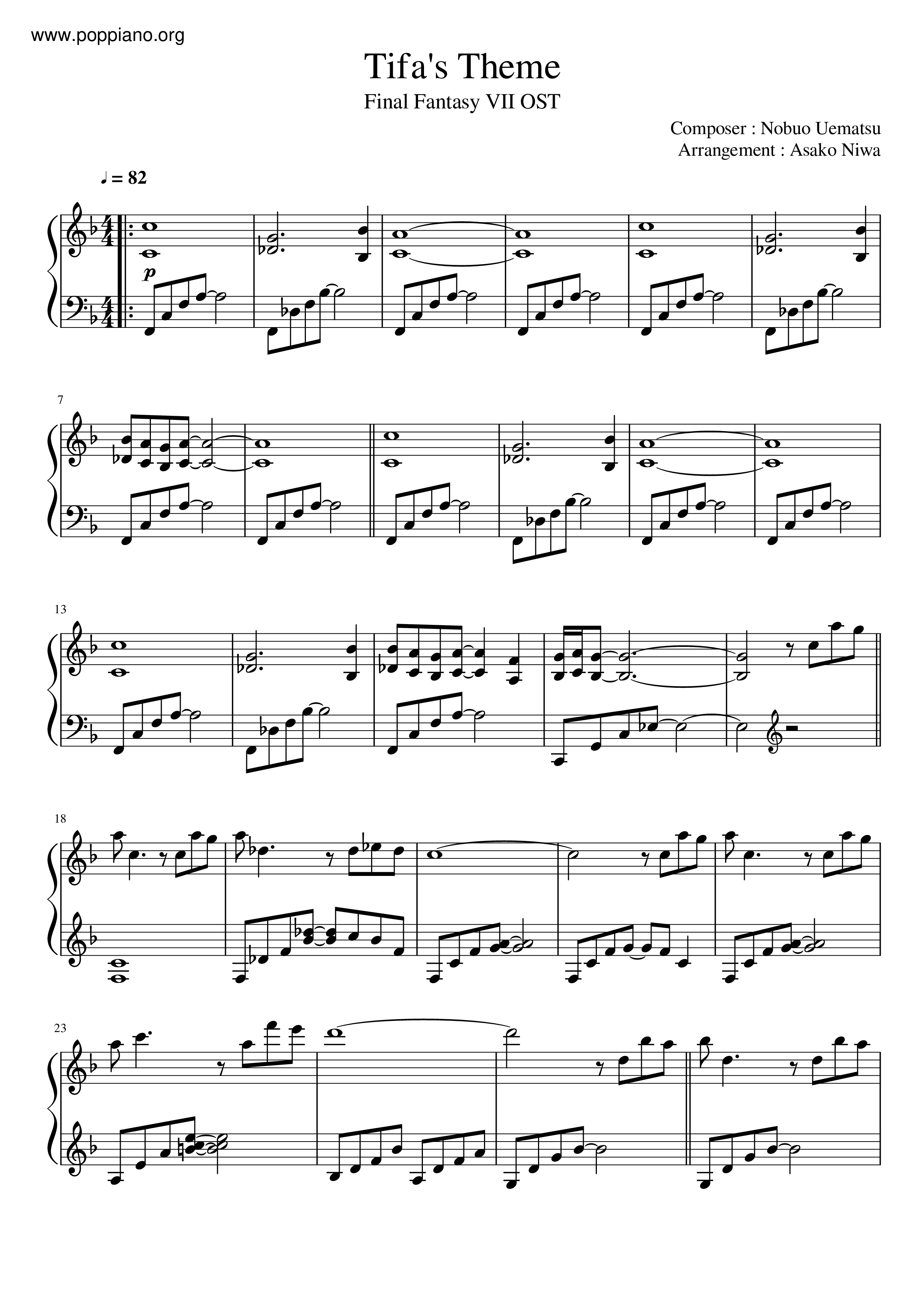 Tifa's Theme Score