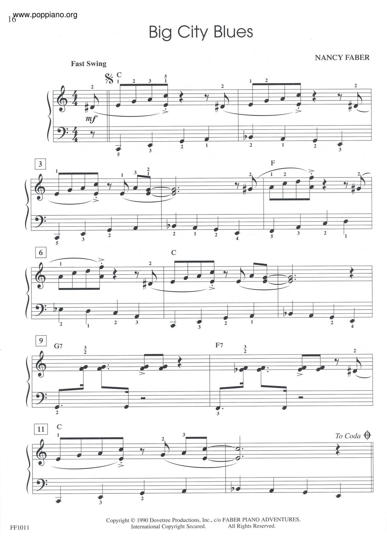 Big City Blues Score