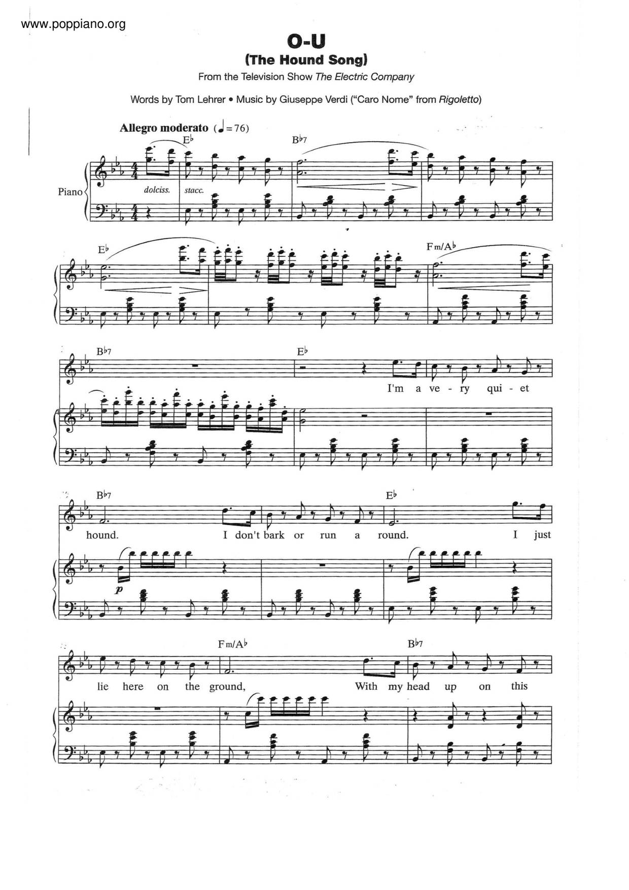 O-U (The Hound Song) Score