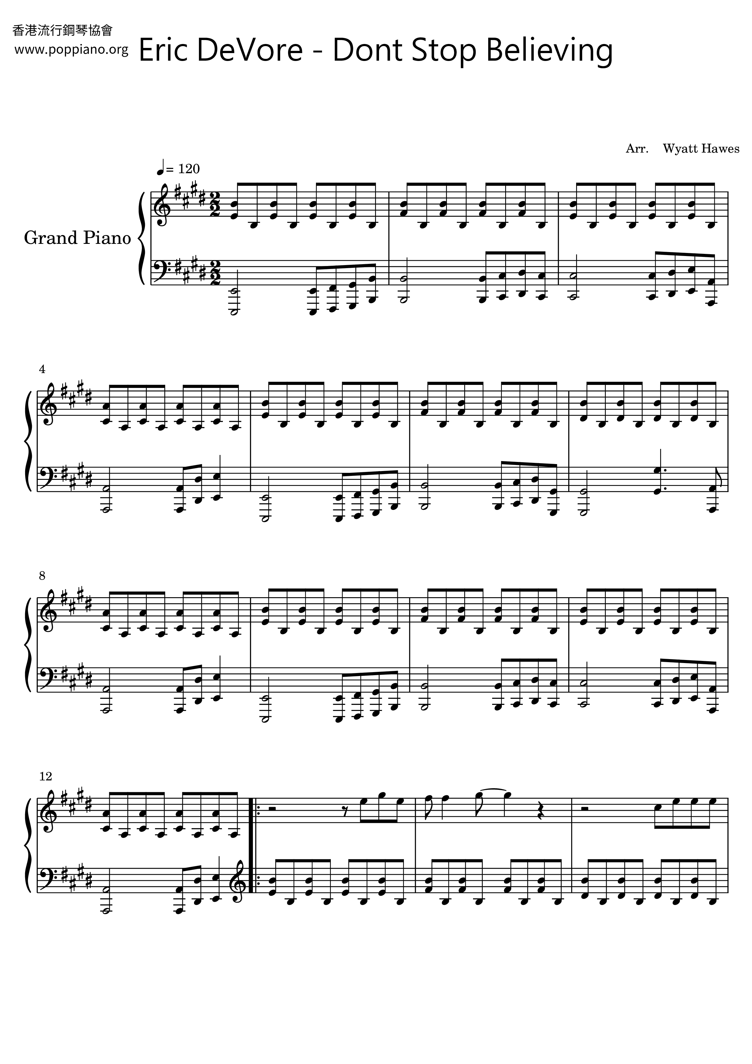 Dont Stop Believing Score