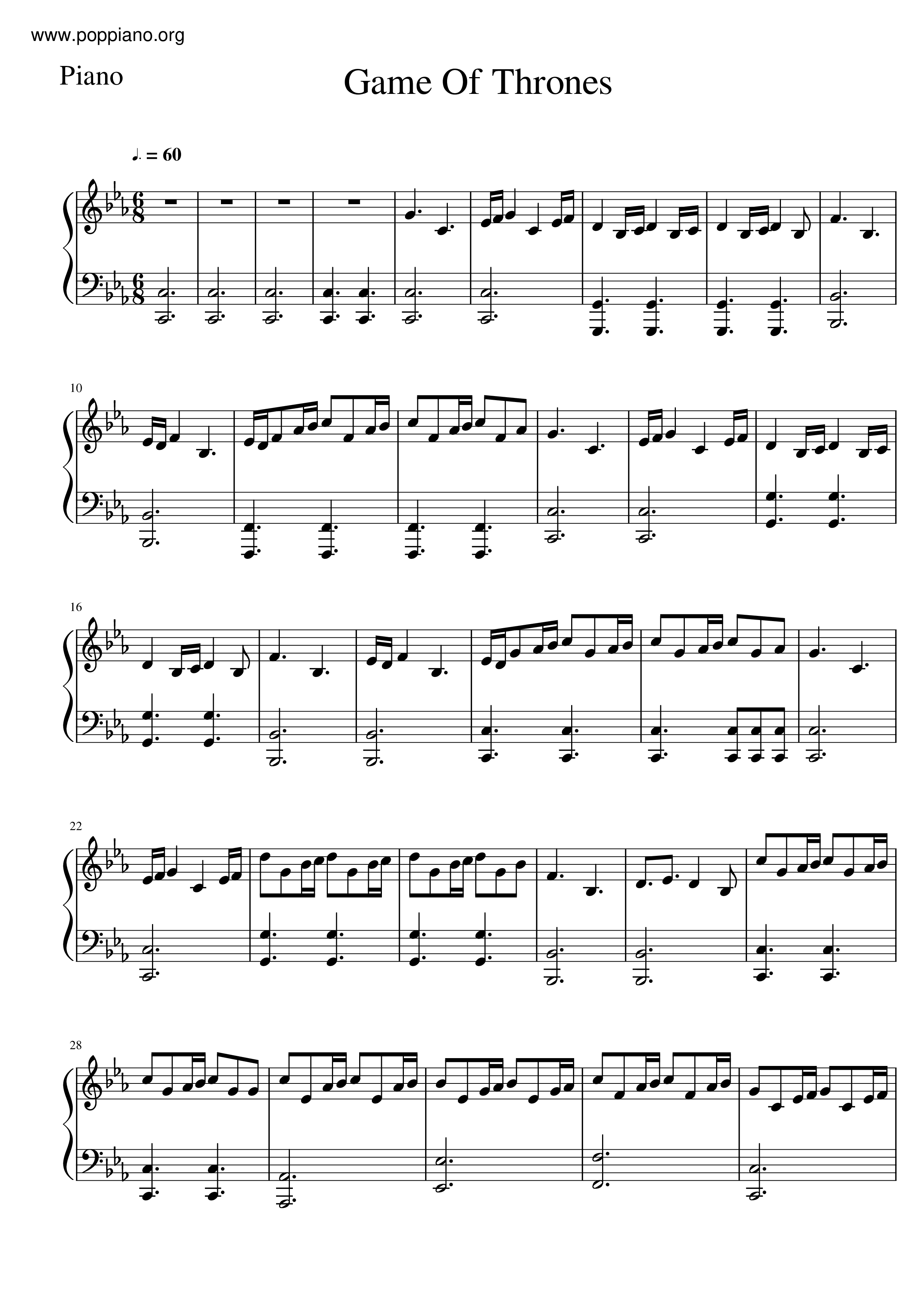 TV Game Of Thrones Main Theme Sheet Music Pdf Free Score Download TV Game Of Thrones Main Theme Sheet Music Pdf Free Score Download