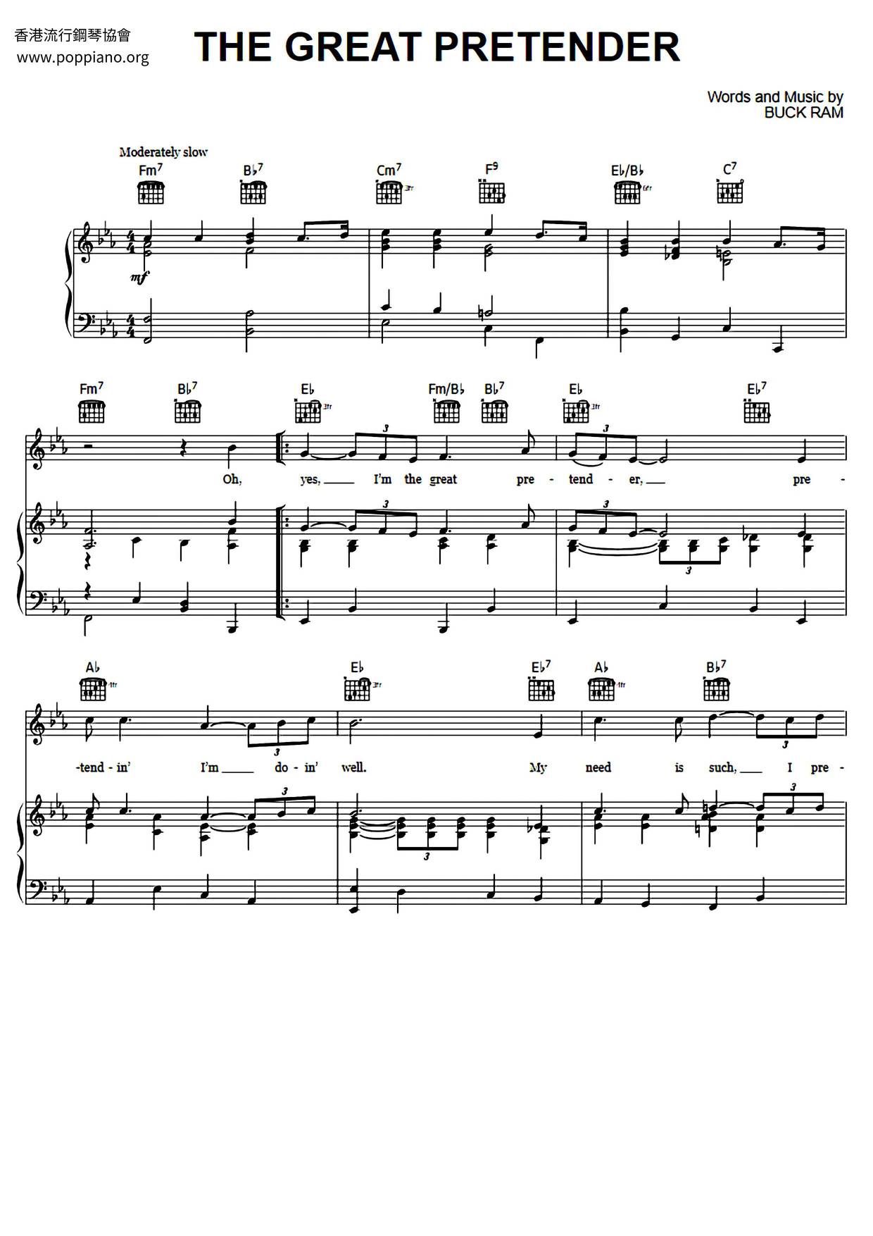 The Great Pretender琴谱
