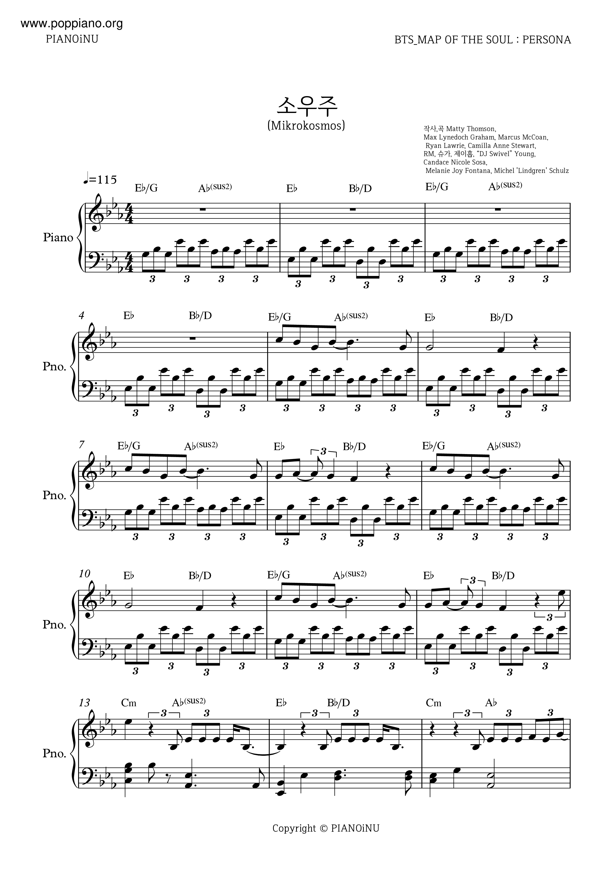 Mikrokosmosピアノ譜