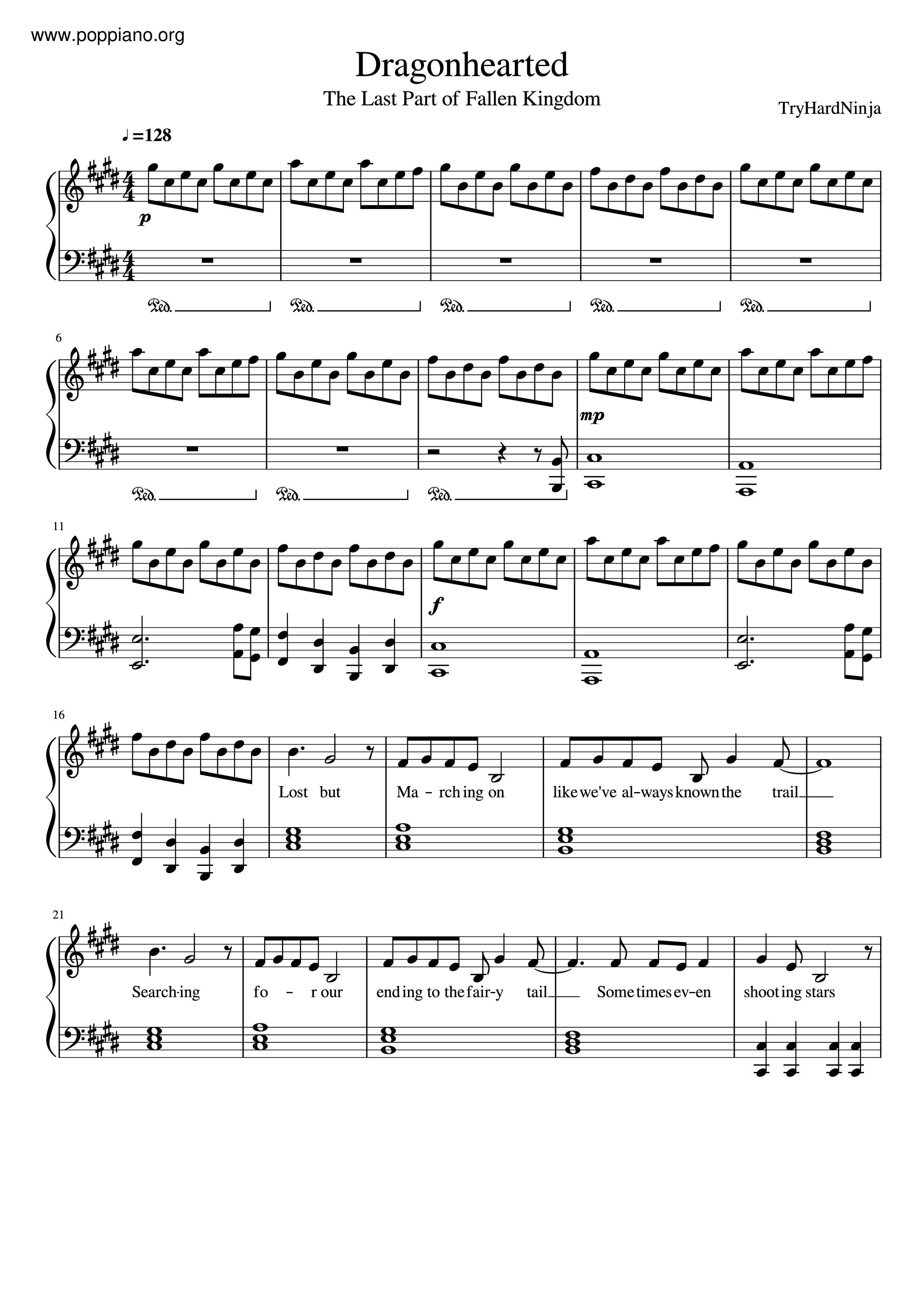 Dragonhearted琴譜