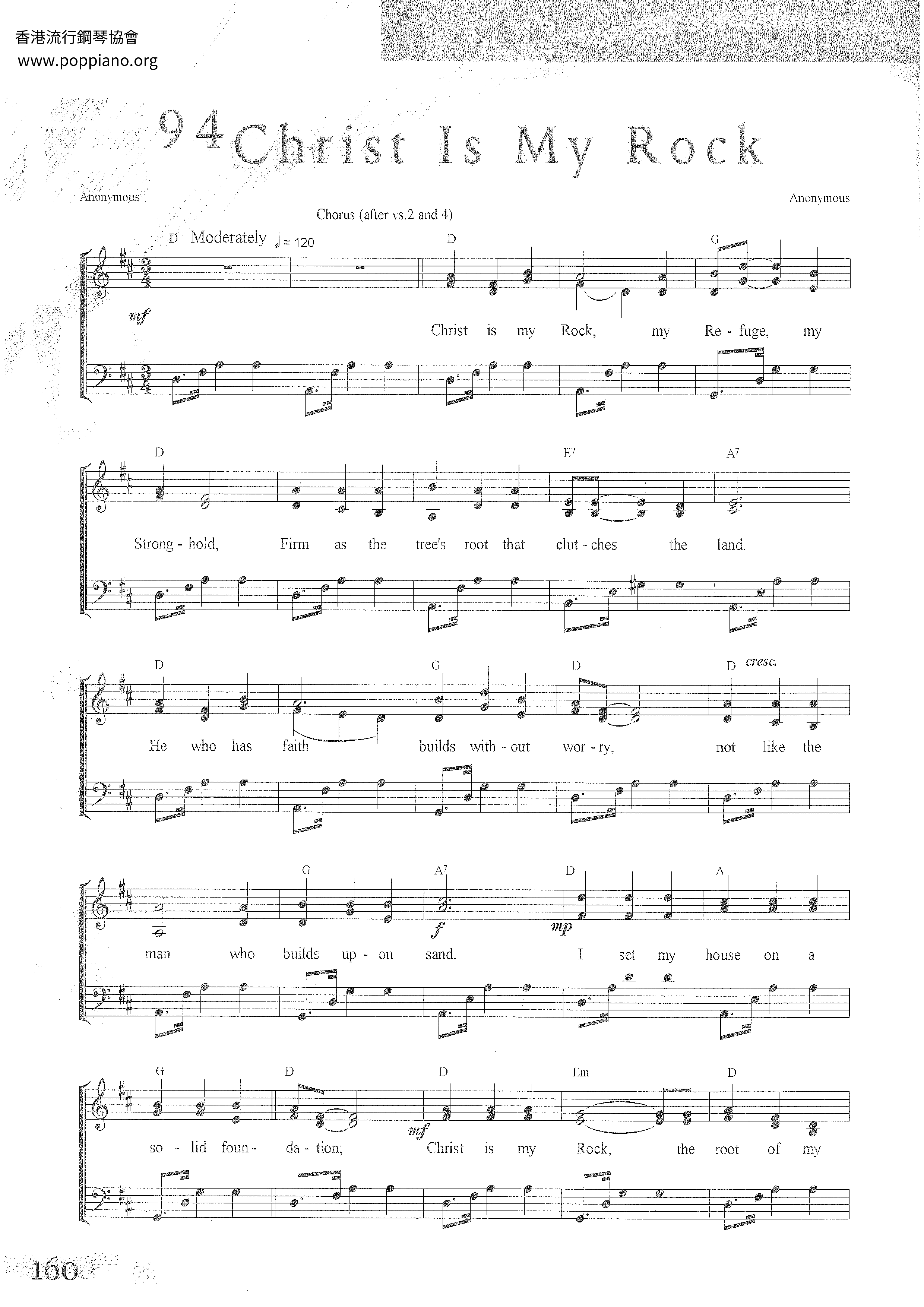 Christ Is My Rock Score