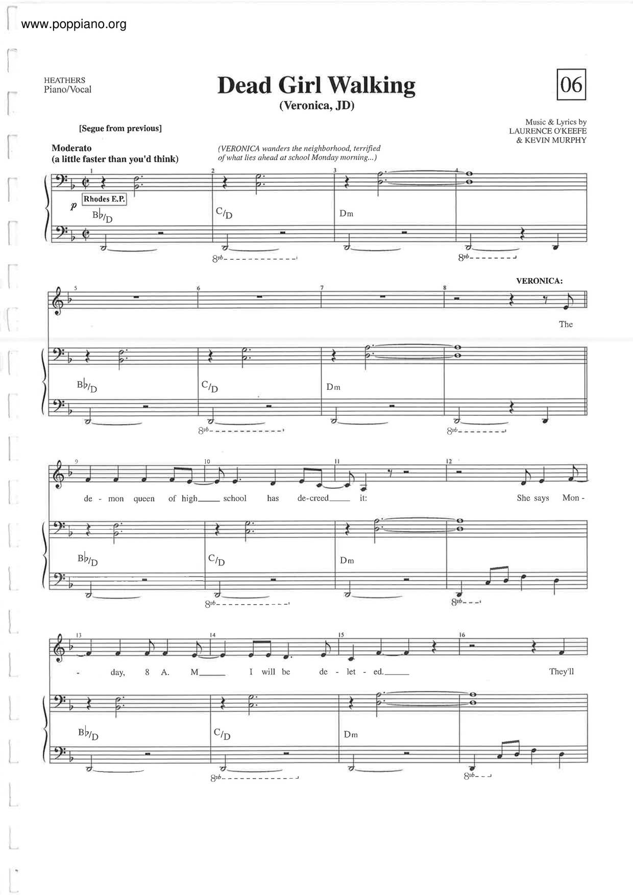 Dead Girl Walking Score