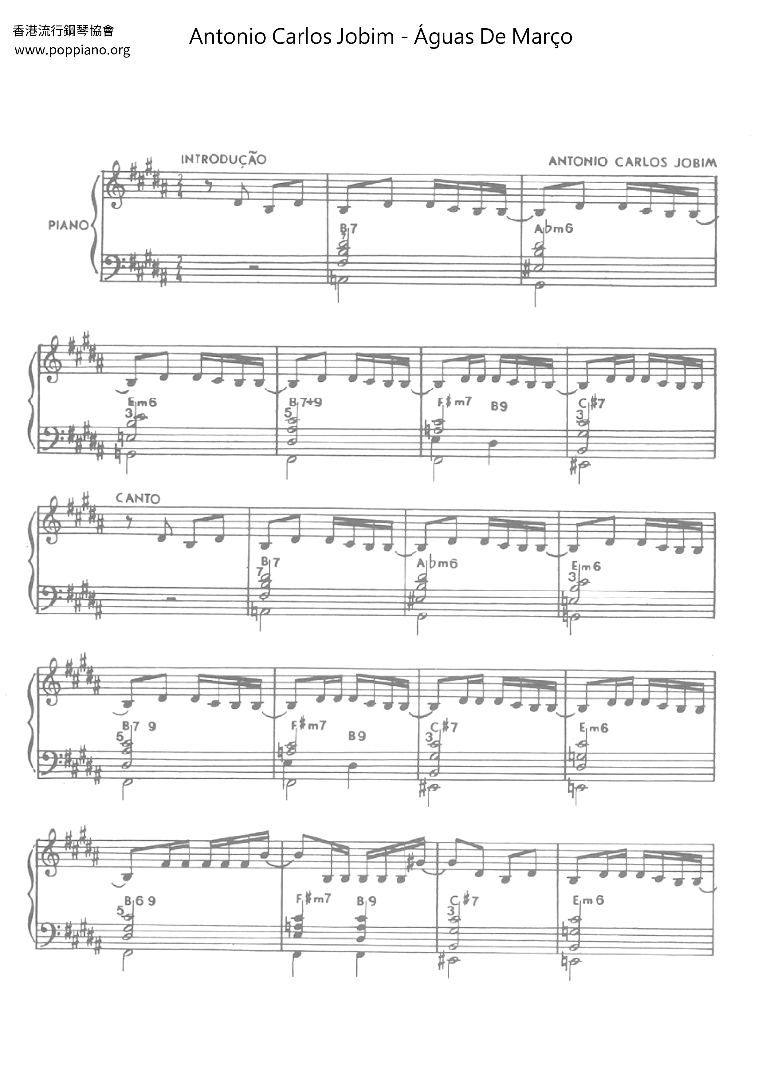 Águas De Março Score