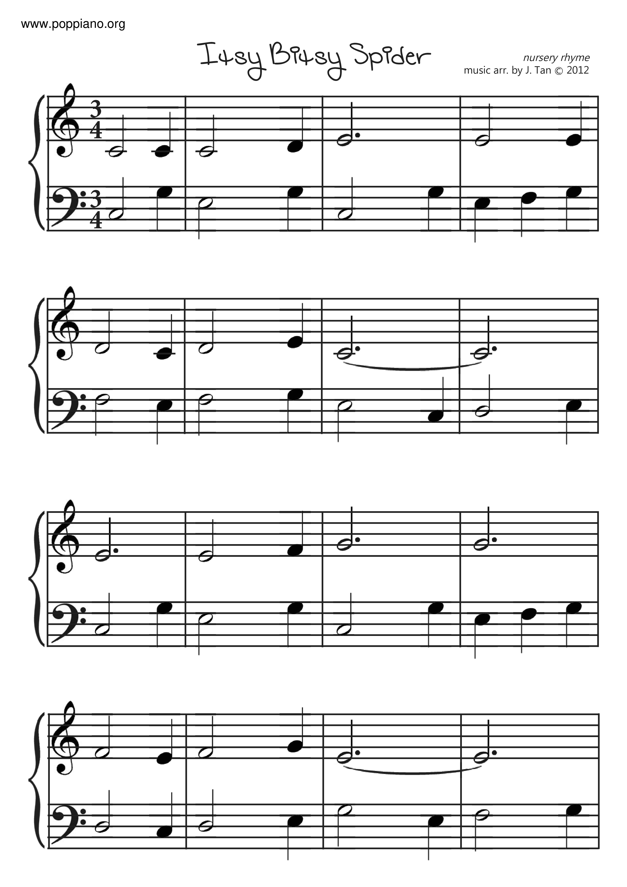 Itsy Bitsy Spider Score