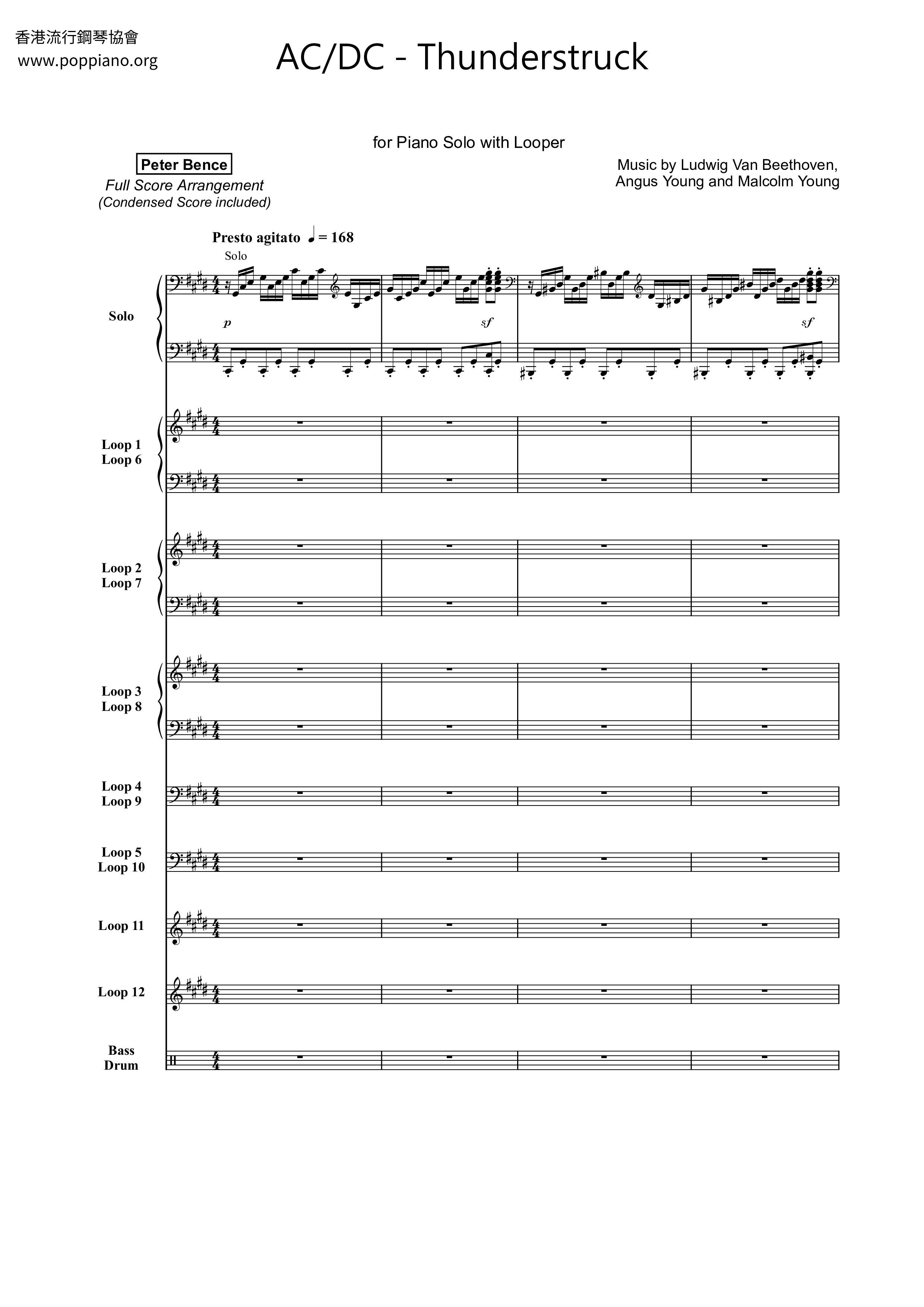 ☆ AC/DC-Thunderstruck Sheet Music pdf, - Score Download ☆