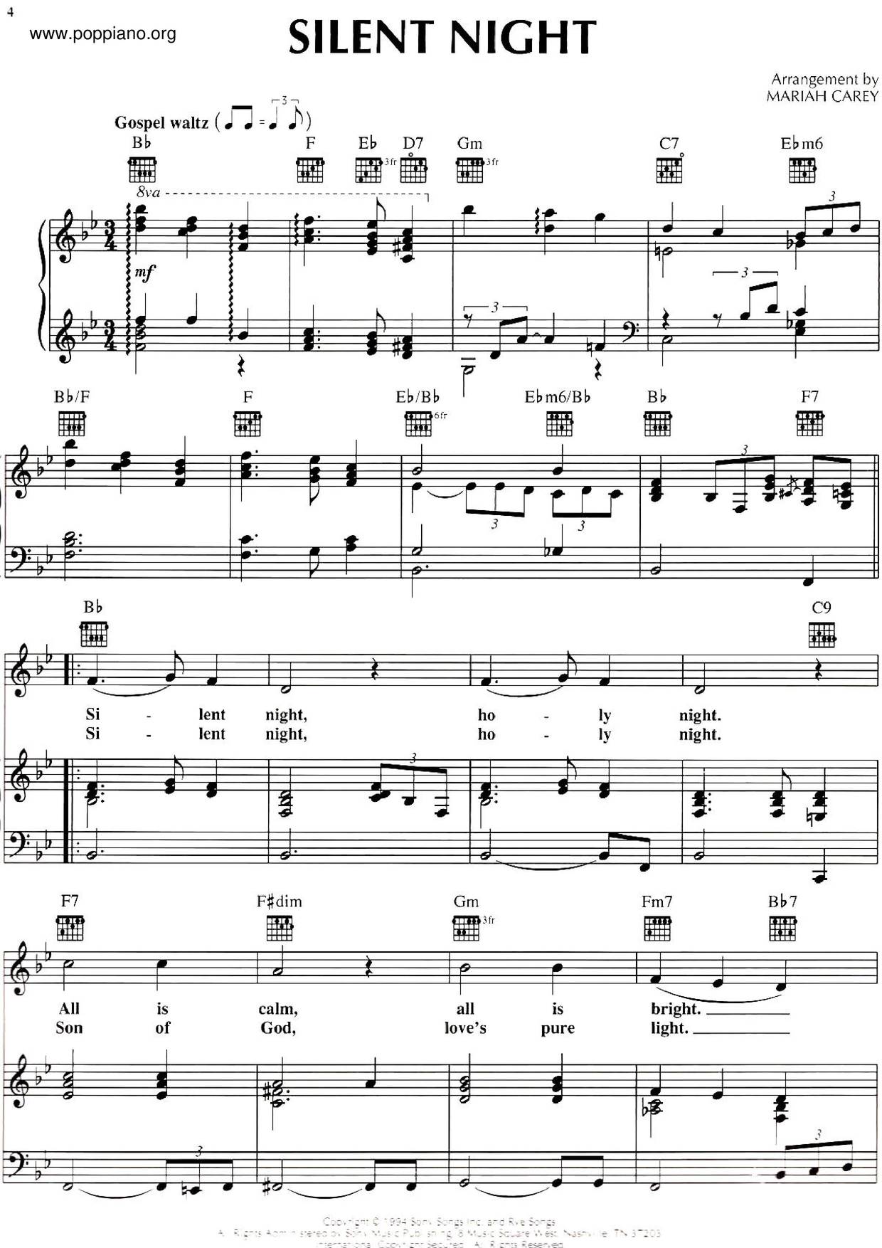 Silent Night Mariah Carey Score